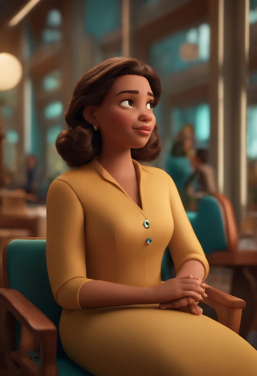 Um arquiteto de sonhos futurista, mas realista, inspired by Pixar animation, de perto. The character takes center stage with captivating facial expressions, oferecendo um toque de irrealidade.