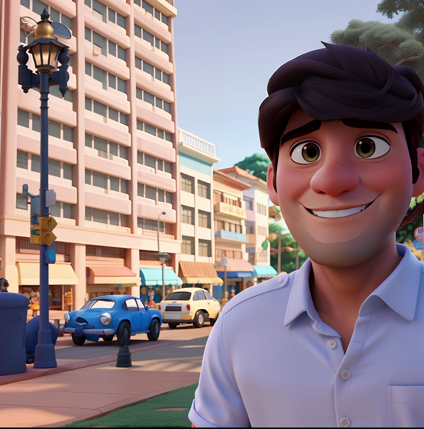 Poster no estilo Disney pixar, alta qualidade, melhor qualidade, homem sexy branco, 30 anos