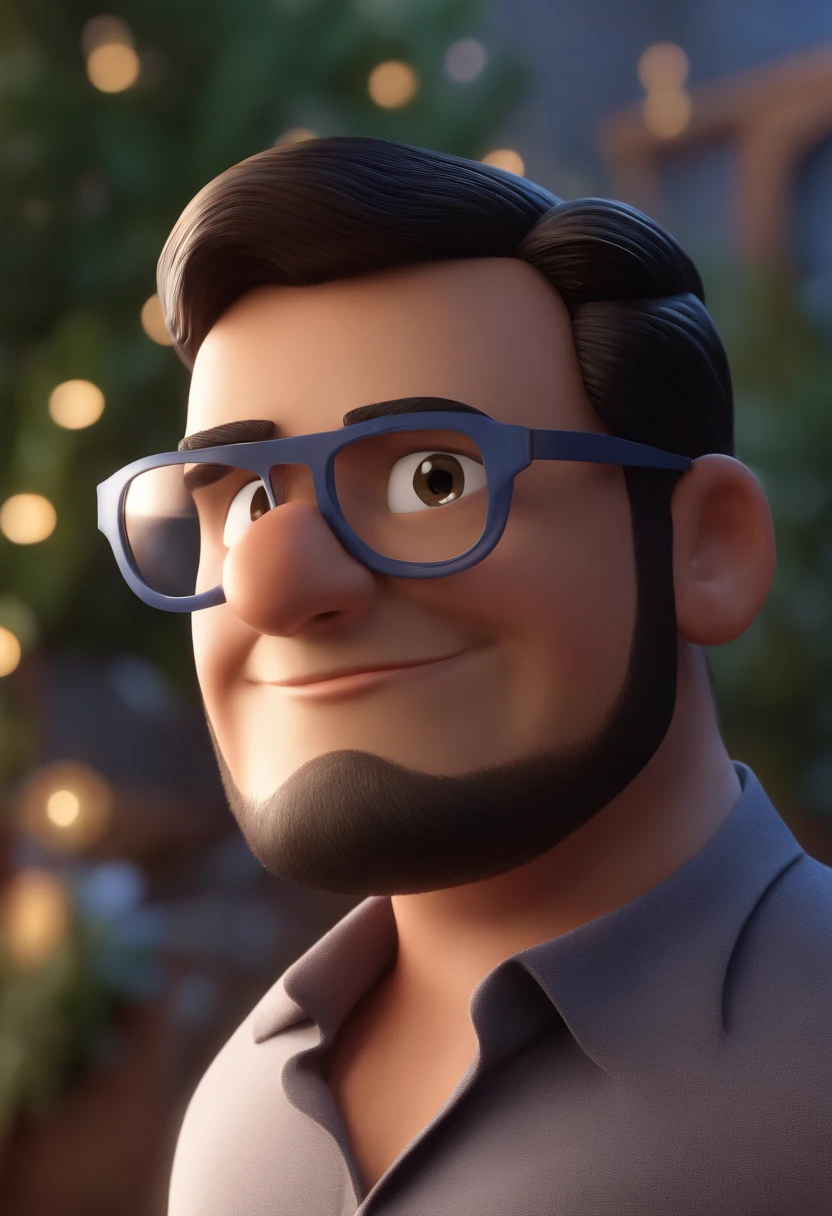 Cartoon character of a man with black glasses and a blue shirt, animation character, Caractere estilizado, animation style rendering, 3D estilizado, Arnold Maya render, 3 d render stylized, toon render keyshot, Personagem 3D, Personagem 3D, 3d rendering stylized, 3 d character render, personagem de desenho animado, Personagem de close up, Pose de personagem,  (Estilo Pixar) (master part:1.2) (Bokeh) (best quality) (pele detalhada) (textura detalhada) (8k) (argila) (Cinematic lighting) (foco nítido