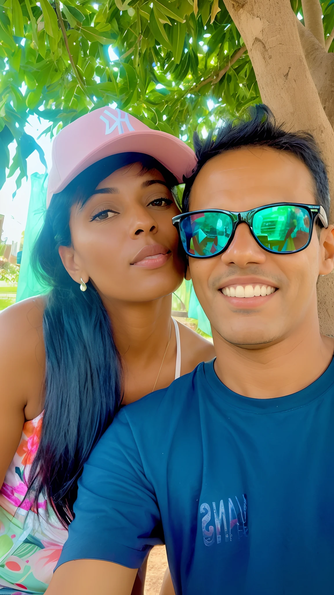 There's a man and a woman taking a selfie under a tree, Thomas Anthony e Malika Favre, imagem de perfil, Mulher de 30 anos de Cuba, 3 5 year brazilian mother, Foto do perfil, Directed by: Sam Dillemans, vacation photo, Directed by: Daniel Lieske, por, Directed by: Judith Gutierrez, Directed by: Bernie D'Andrea
