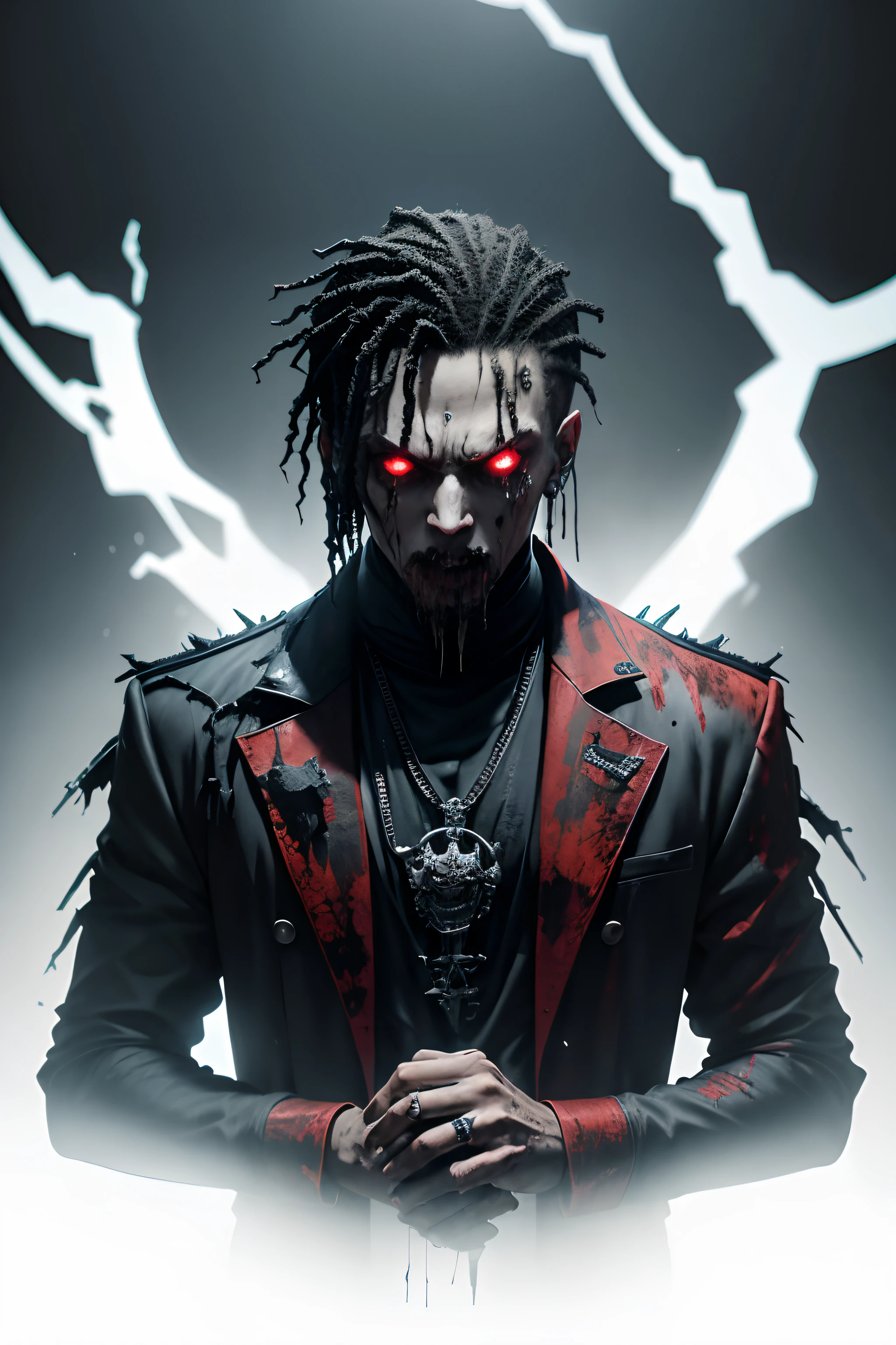 In a world where music can be a source of healing and unity, a malevolent force emerges. Picture a horrifying character, a rapper draped in hip-hop attire, whose very presence sends shivers down your spine. He wields a microphone crafted from the macabre, constructed with the remains of shattered skulls and oozing with coagulated blood. When this sinister figure takes the stage and begins to rhyme, his lyrics have a terrifying power. With every verse, he compels his audience to succumb to an insidious violence, turning them into instruments of chaos and brutality. Explore the eerie origins and nightmarish consequences of this malevolent rapper in a spine-chilling horror series, where the music that once brought joy now ushers in unspeakable horrors."