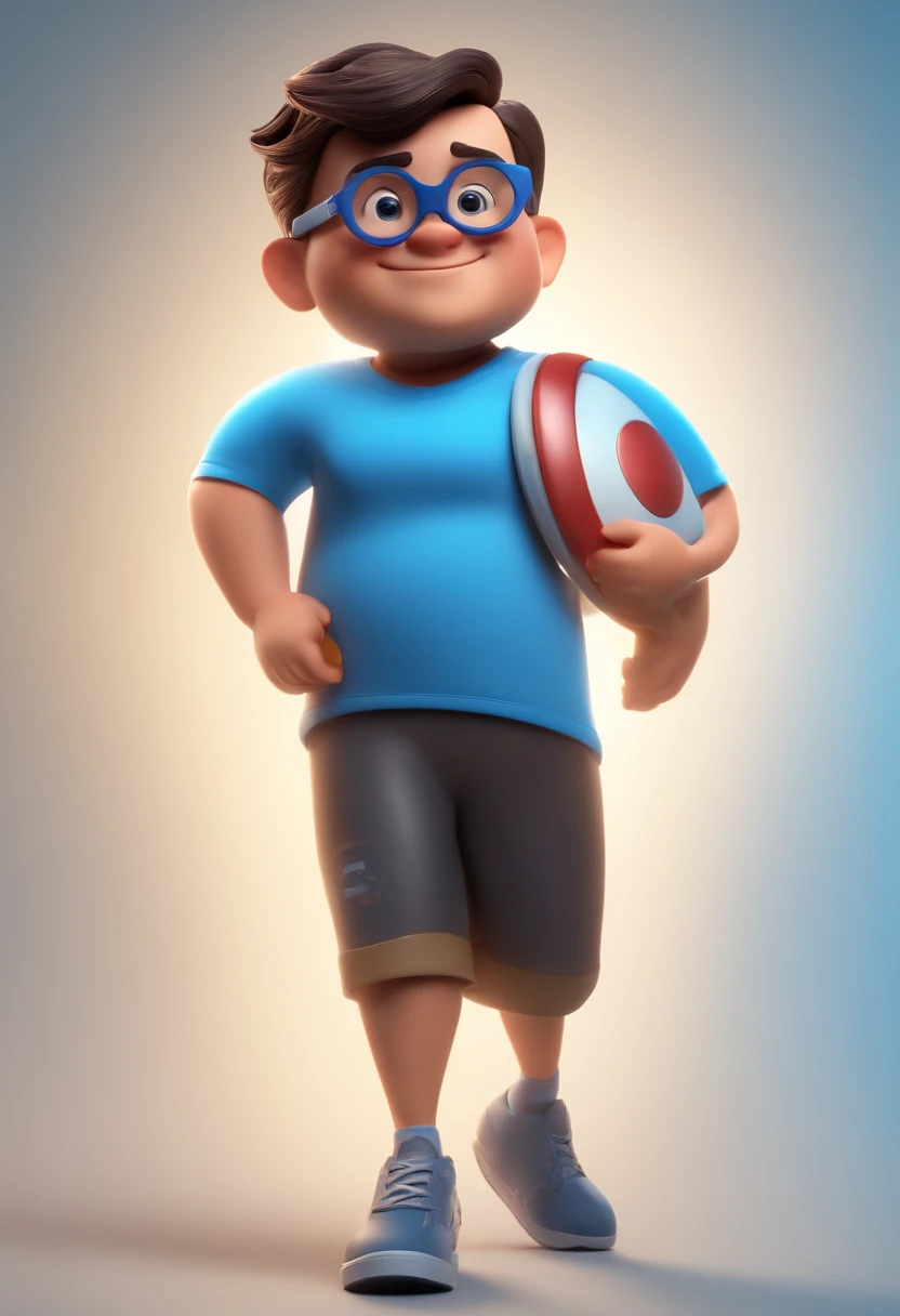 Cartoon character of a boy with blue glasses and a black t-shirt, animation character, Caractere estilizado, animation style rendering, 3D estilizado, Arnold Maya render, 3 d render stylized, toon render keyshot, Personagem 3D, Personagem 3D, 3d rendering stylized, 3 d character render, personagem de desenho animado, Pose de personagem, (Estilo Pixar) (master part:1.2) (Bokeh) (best quality) (pele detalhada) (textura detalhada) (8k) (argila) (Cinematic lighting) (foco nítido