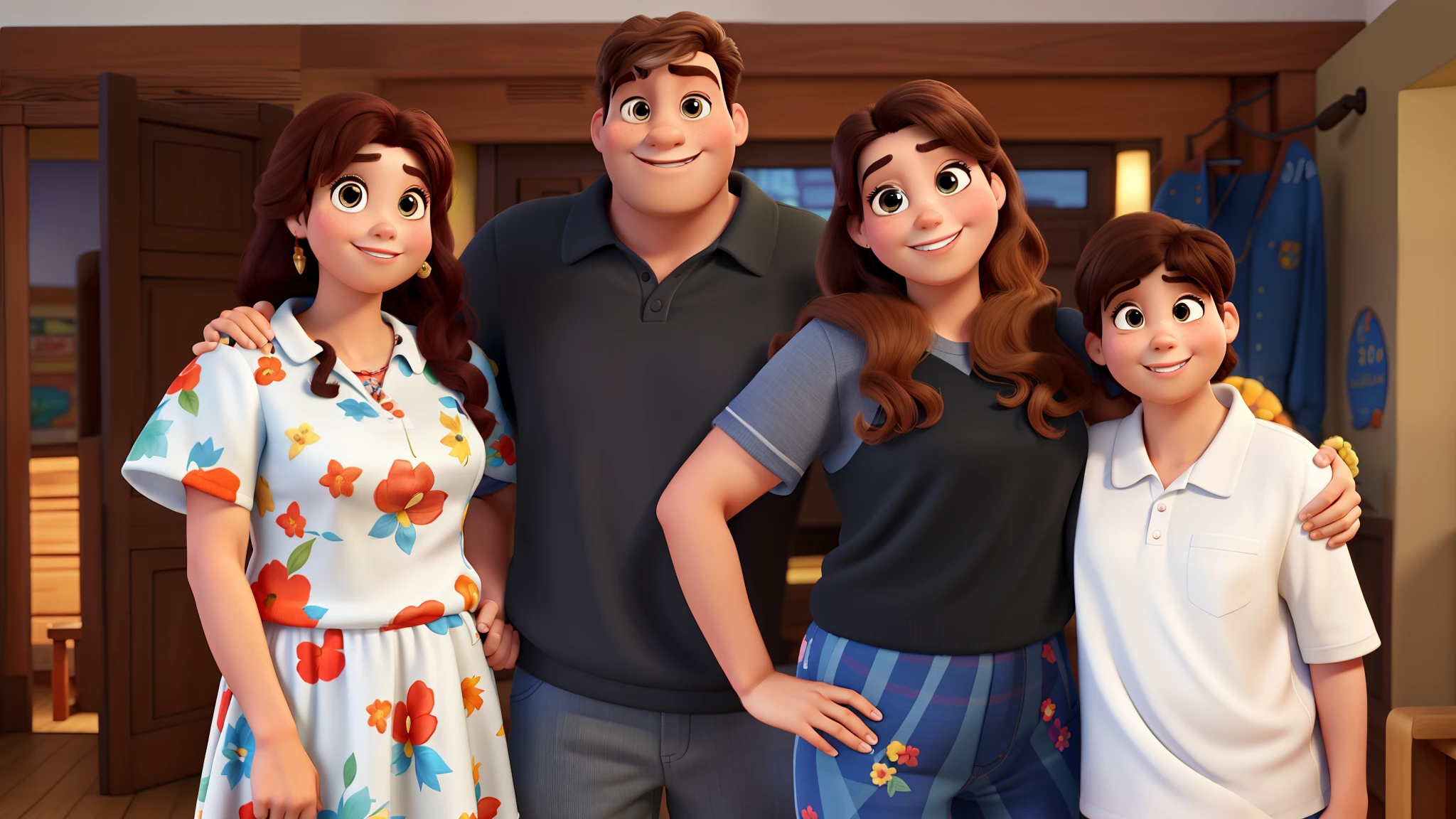 A Disney Pixar-style family, alta qualidade, melhor qualidade