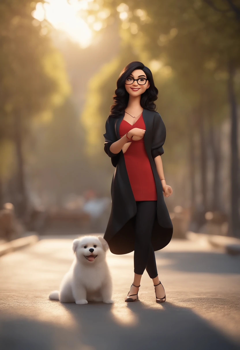 personagens dos desenhos animados de uma mulher jovem, cabelo comprido liso marrom, With red glasses and a black shirt and an oriental young man, Chinese black hair smiling, animation character, Caractere estilizado, animation style rendering, 3D estilizado, Arnold Maya render, 3 d render stylized, toon render keyshot, Personagem 3D, Personagem 3D, 3d rendering stylized, 3 d character render, personagem de desenho animado, Personagem de close up, Pose de personagem, (Estilo Pixar) (master part:1.2) (Bokeh) (best quality) (pele detalhada) (textura detalhada) (8k) (argila) (Cinematic lighting) (foco nítido