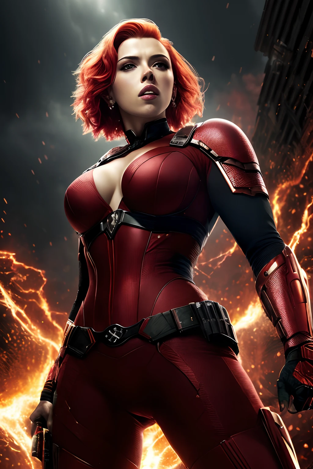 (papel de parede 8k extremamente detalhado), An average photo of Scarlett Johansson necromancer, intrincado, alto detalhe, Dramatic