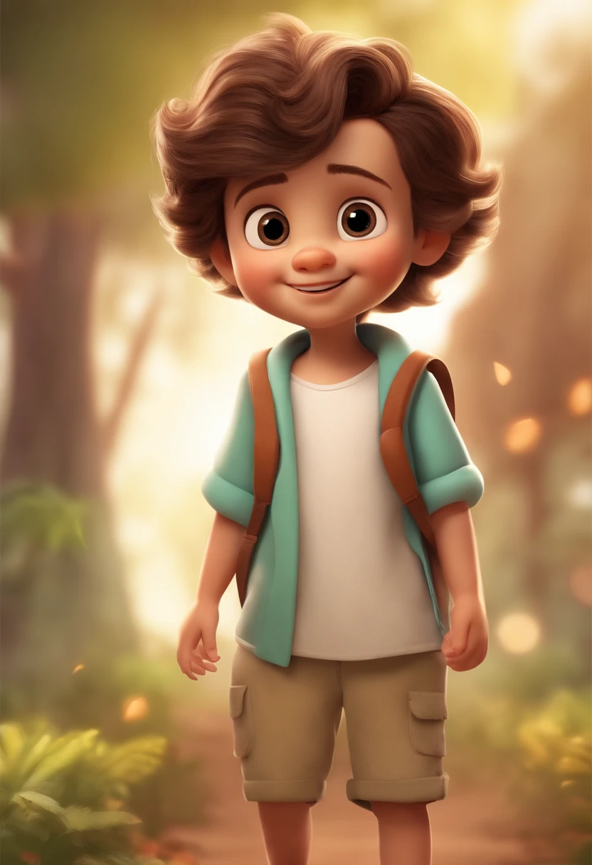 a happy cute standing short, cabelo liso castanhos muito claro bem pouco cabelo vestindo uma fantasia espacial, , fundo branco, barnet, toon, estilo pixar, 3d, desenhos animados, rosto detalhado, asymmetrical 16k