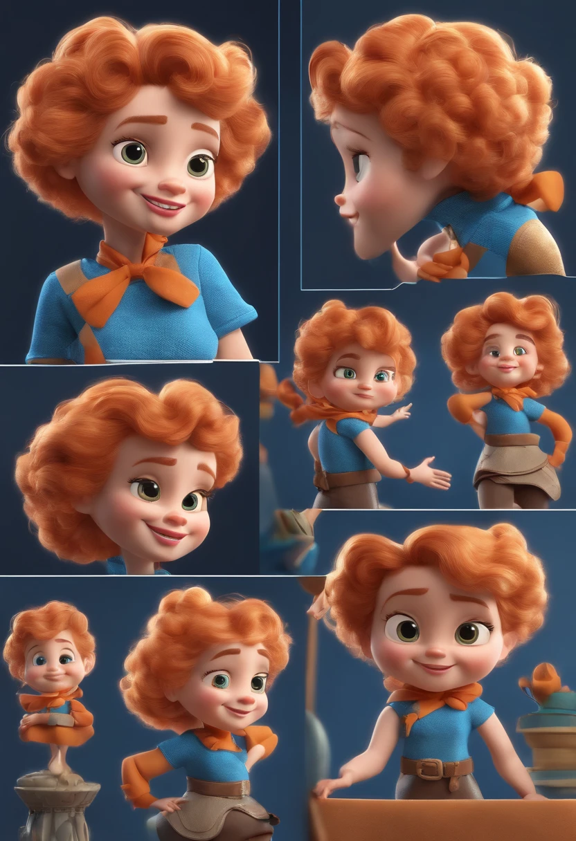 personagem dos desenhos animados de uma mulher, 40 anos, caleos claros e cacheados, animation character, Caractere estilizado, animation style rendering, 3D estilizado, Arnold Maya render, 3 d render stylized, toon render keyshot, Personagem 3D, Personagem 3D, 3d rendering stylized, 3 d character render, personagem de desenho animado, Personagem de close up, Pose de personagem,  (Estilo Pixar) (master part:1.2) (Bokeh) (best quality) (pele detalhada) (textura detalhada) (8k) (argila) (Cinematic lighting) (foco nítido)