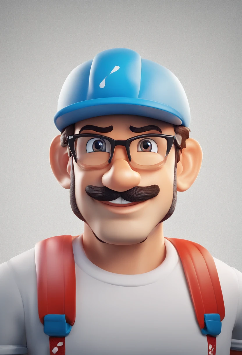 ((best quality)), ((master part)), ((desenhos animados realistas)), ((Personagem perfeito)) - Um retrato frontal meticulosamente detalhado e realista de um homem com cabelo raspado, glasses and a shirt with beautiful textures. O homem olha diretamente para o espectador, Establish a strong and confident presence. The image captures their distinctive facial features, accurately showing the brightness of your eyes and the design of your glasses. The black shirt is rendered with fine details, aumentando o profissionalismo do retrato. Enviado para documentos oficiais, this portrait is presented in impressive 8K UHD resolution, Ensure clarity and unique protection.