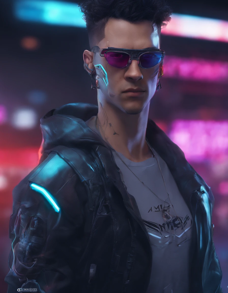 ((best quality)), ((master part)), ((desenhos animados realistas)), ((Personagem perfeito)) - Um retrato frontal meticulosamente detalhado e realista de um homem com cabelo raspado, glasses and a shirt with beautiful textures. O homem olha diretamente para o espectador, Establish a strong and confident presence. The image captures their distinctive facial features, accurately showing the brightness of your eyes and the design of your glasses. The black shirt is rendered with fine details, aumentando o profissionalismo do retrato. Enviado para documentos oficiais, this portrait is presented in impressive 8K UHD resolution, Ensure clarity and unique protection.