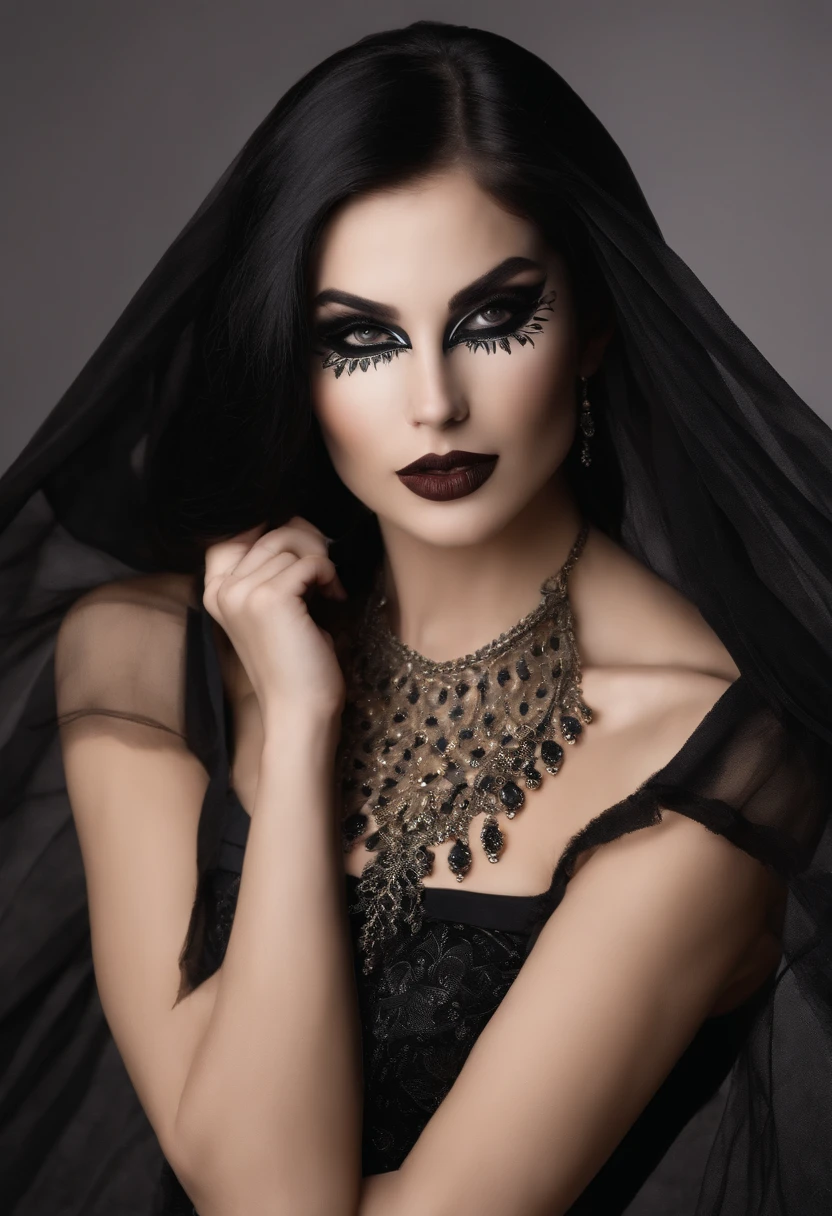 The girl is beautiful, with fair skin, long straight black hair, and is wearing a masquerade mask from a masquerade party. She is approximately 27 years old and is Argentine. The raw, unfiltered picture shows a cute, fit girl with long, straight black hair. She has fair (white) skin, a pronounced bust, and no piercings or tattoos. She is wearing clothes