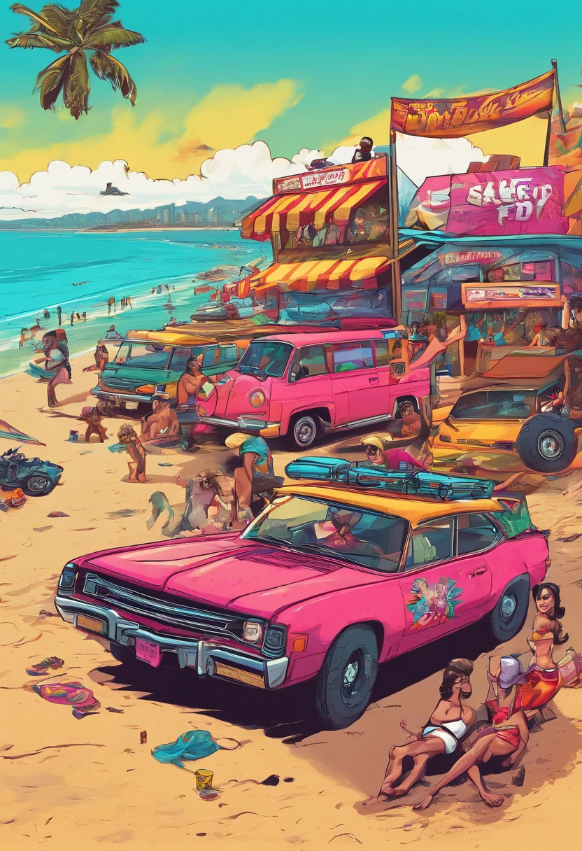 Generar ilustraciones en la playa de brasil