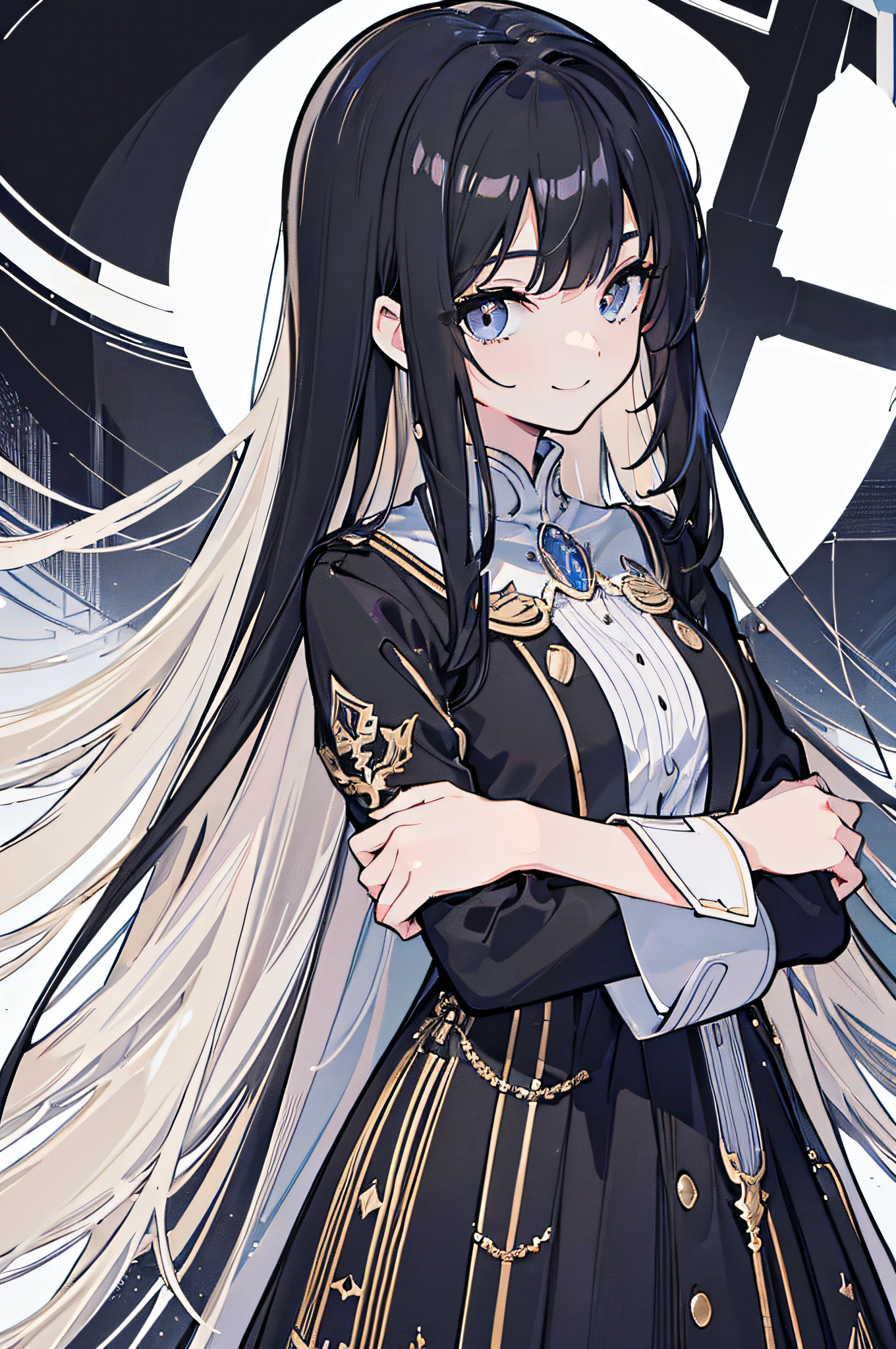a 18 years beautiful girl, (Very detailed head: 1.0), (Very detailed face: 1.0), (Very detailed hair: 1.0),, Very detailed official artwork, Black and white line style,Black and white style, clean and meticulous anime art, Smile, hair black, Smooth long hair,Hugging a handsome guy,With a smile on your face