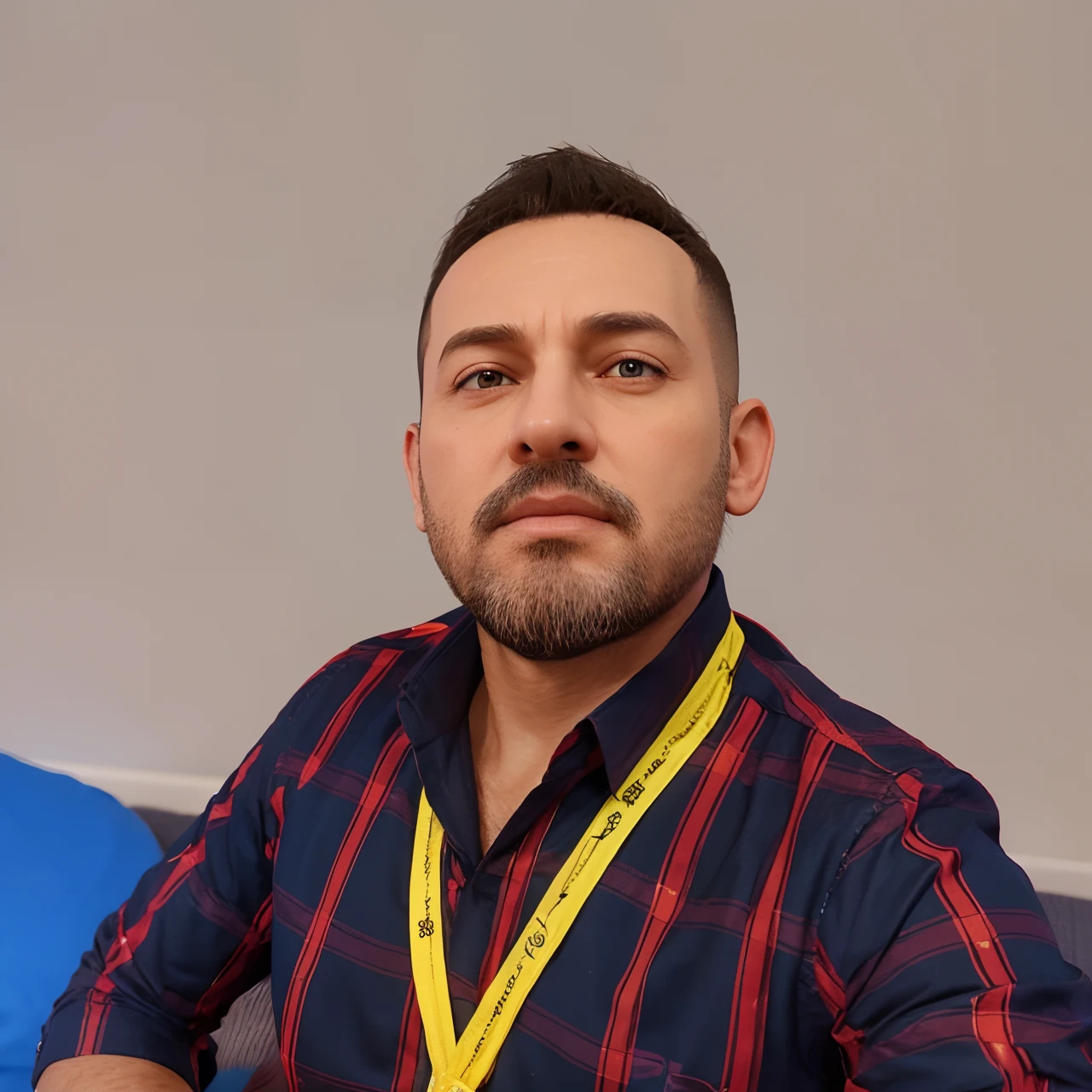 Personagem de desenho animado de um homem usando uma camisa azul com xadrez vermelho um personagem animado, Caractere estilizado, animation style rendering, 3D estilizado, Arnold Maya render, 3 d render stylized, toon render keyshot, Personagem 3D, Personagem 3D, 3d rendering stylized, 3 d character render, personagem de desenho animado, Personagem de close up, Pose de personagem, (Estilo Pixar) (master part:1.2) (Bokeh) (best quality) (pele detalhada) (textura detalhada) (8k) (argila) (Cinematic lighting) (foco nítido)