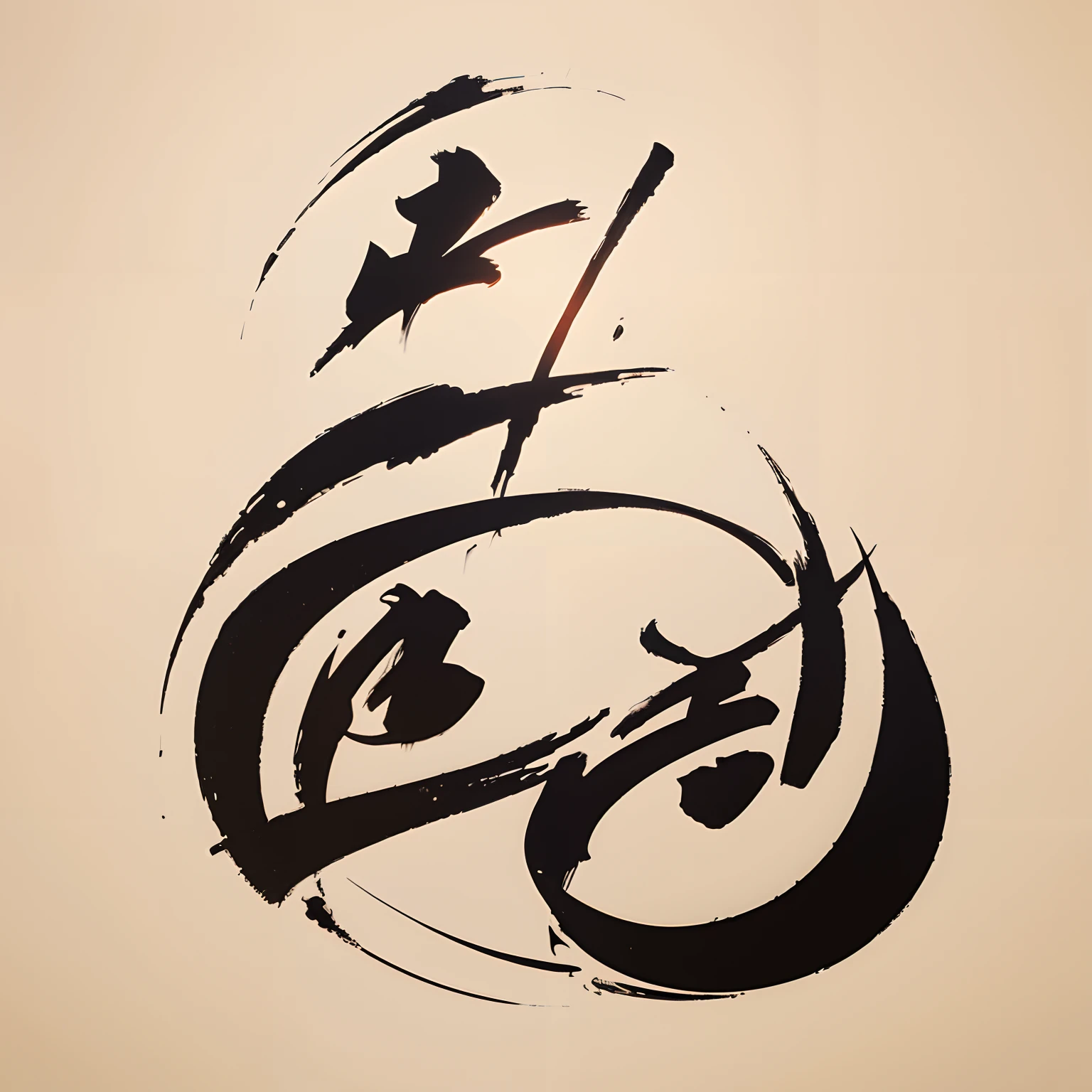 Confucian calligraphy icon illustration