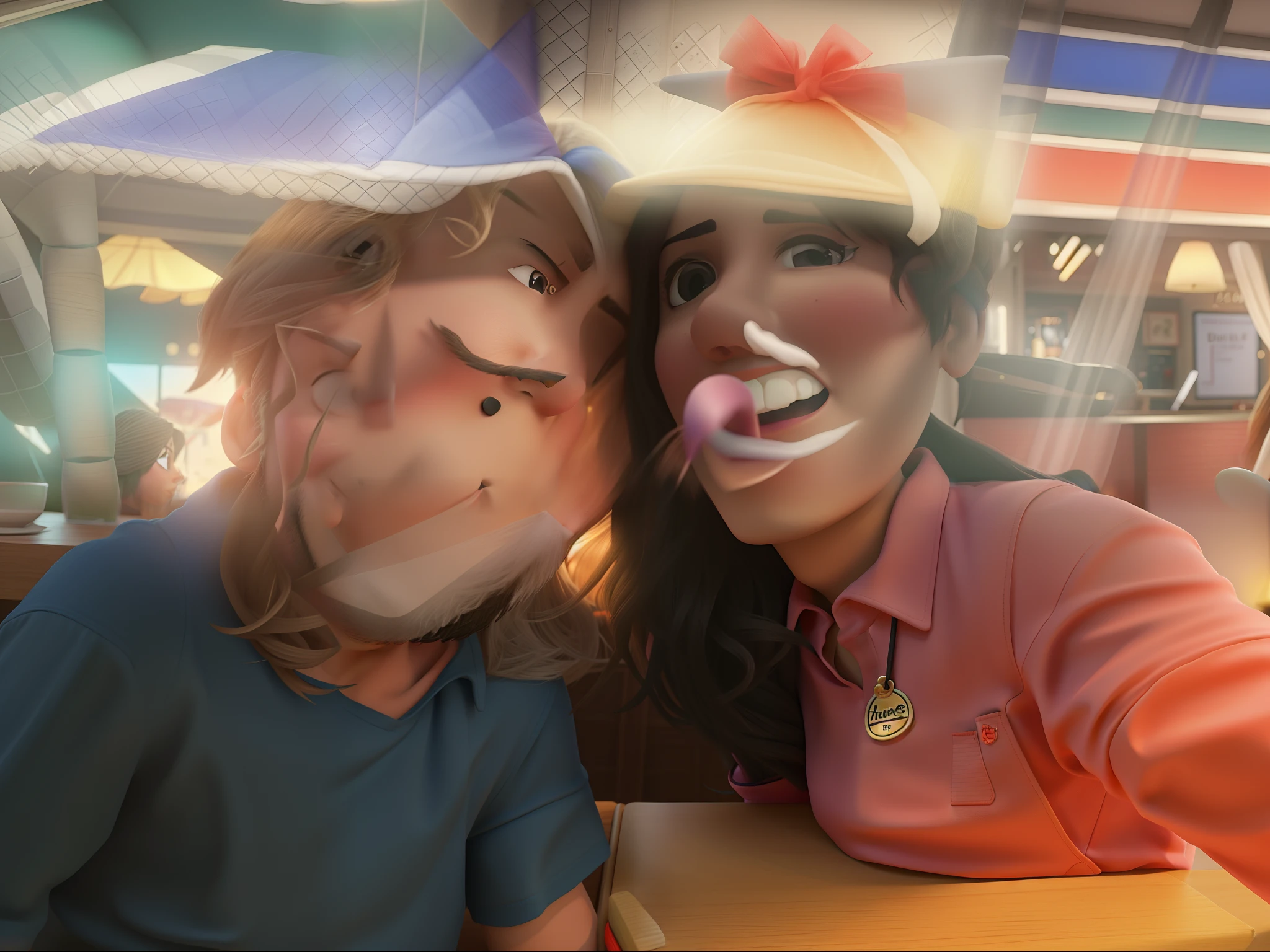 casal num bar se divertindo bebendo