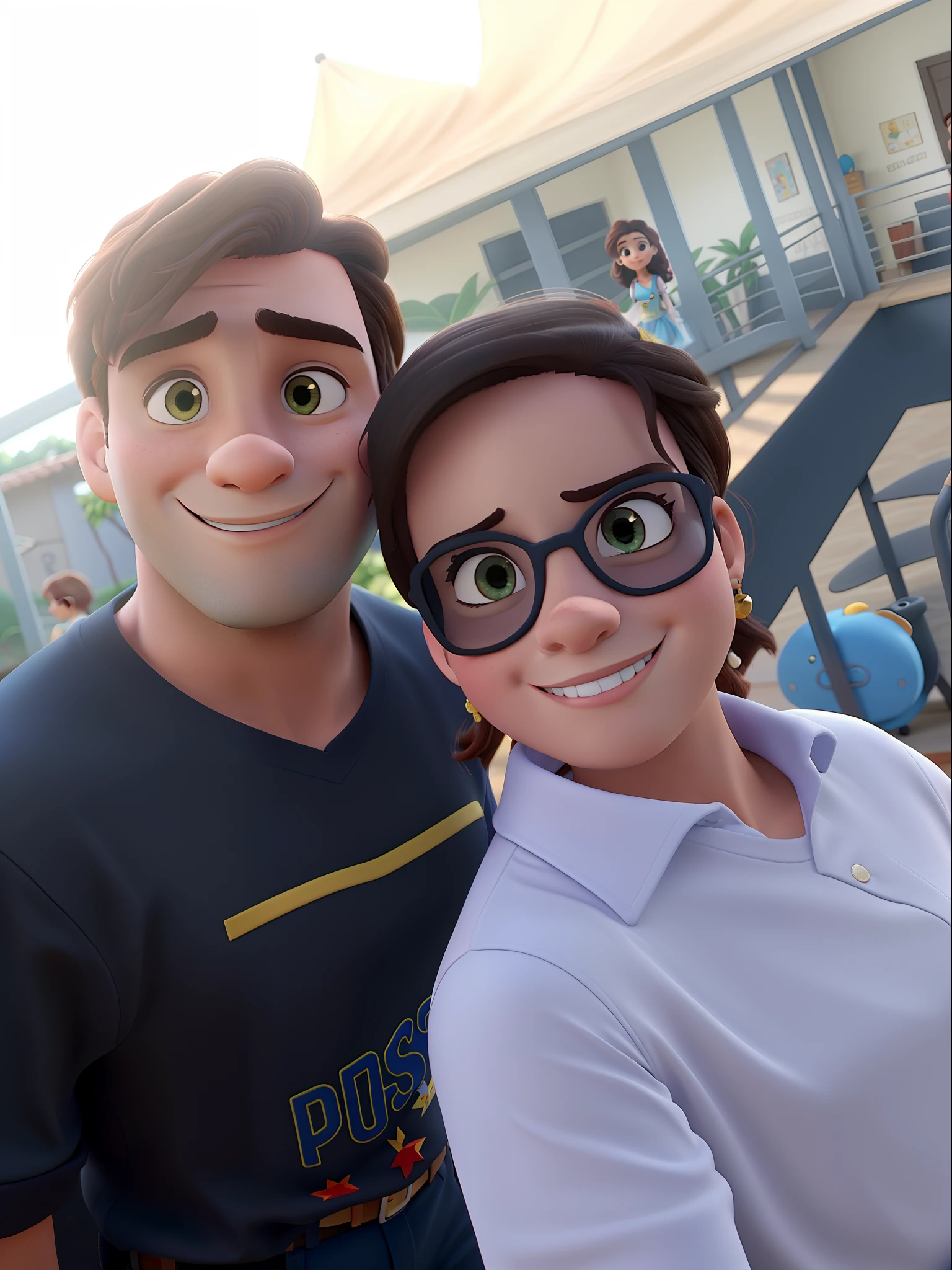 Um casal, estilo Disney pixar, melhor qualidade, alta qualidade.
