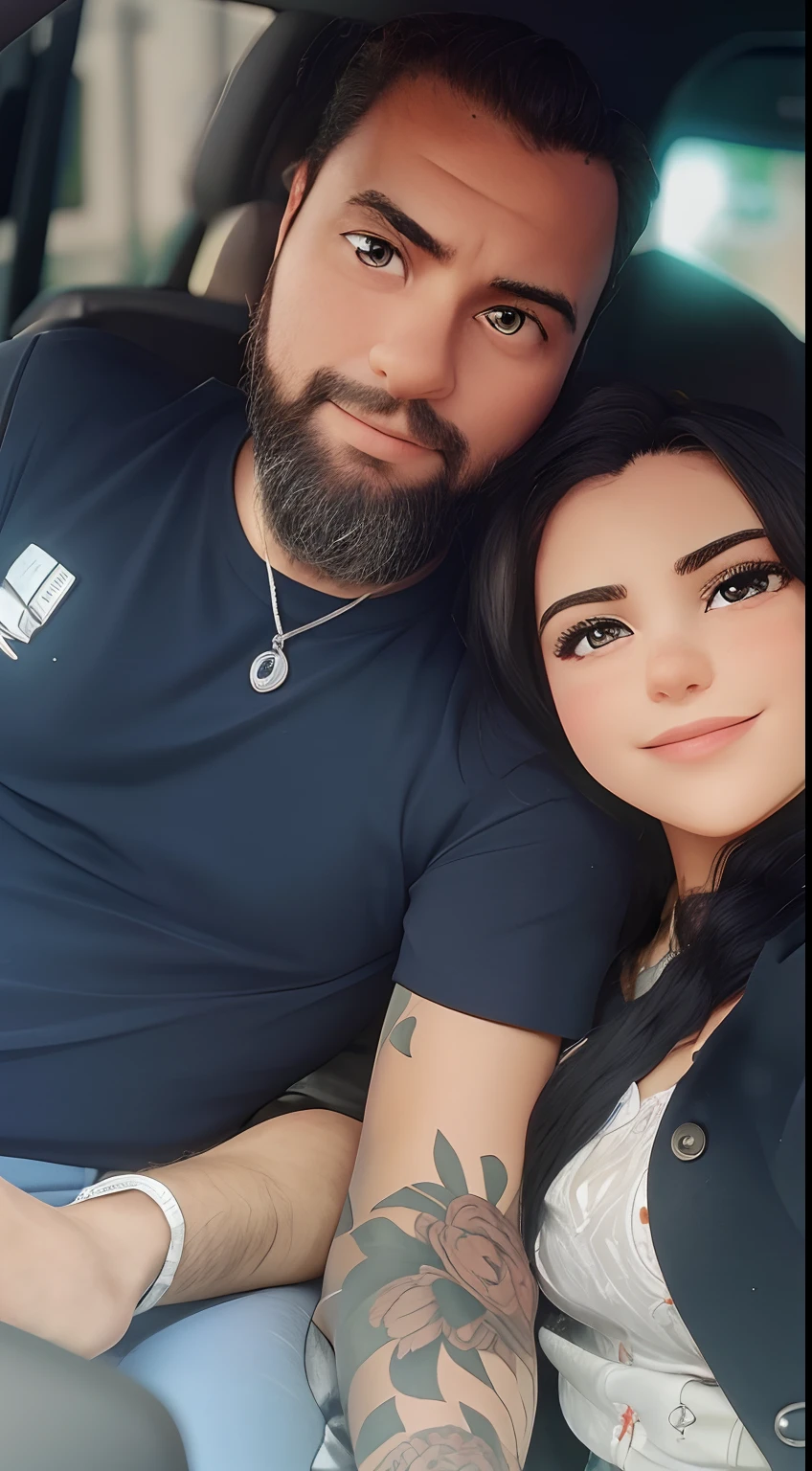 Casal dentro do carro