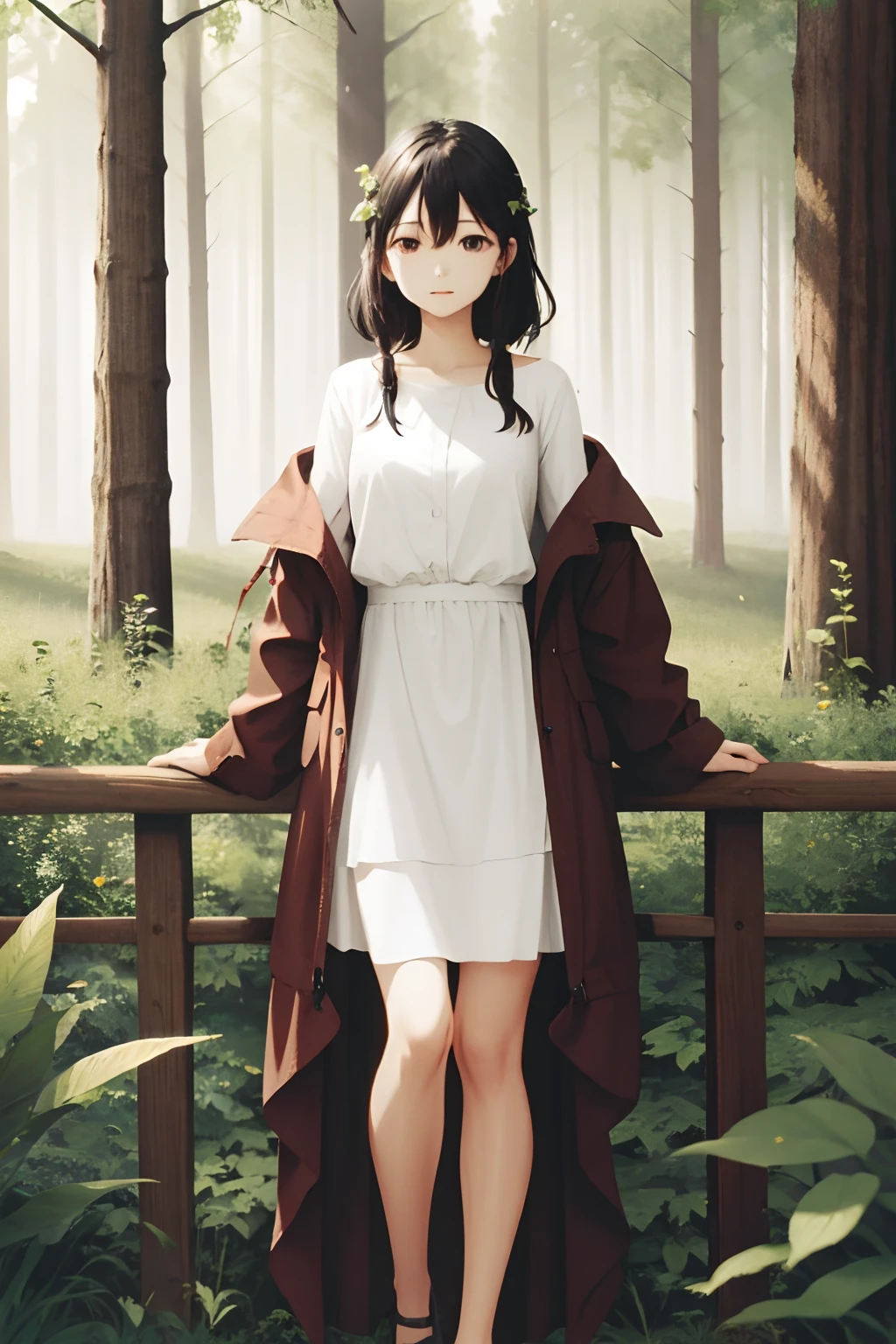 1 girl,forest,