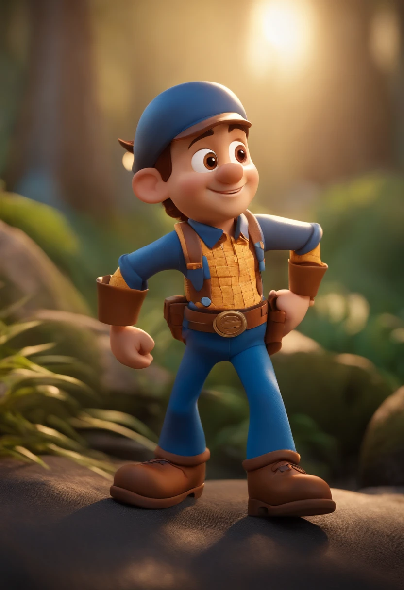 Garoto, estilo disney, tom de pele: claro: Cabelo: marrom escuro, liso, curto, penteado para o lado direito. camisa: social, Cor azul. Fundo: Gray and white gradient,Comemorando, Hands raised, sorrindo, feliz, (estilo pixar) (obra-prima:1.2) (bokeh) (melhor qualidade) (pele detalhada) (textura detalhada) (8k) (claymation) (cinematic lighthing) (foco nítido