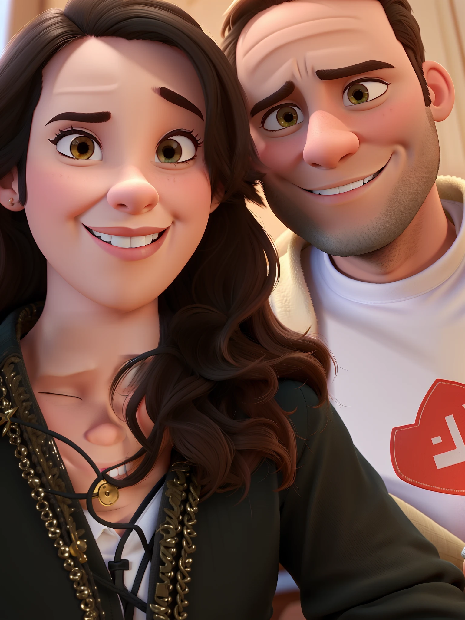 casal homem e mulher no estilo Disney Pixar, alta qualidade, melhor qualidade