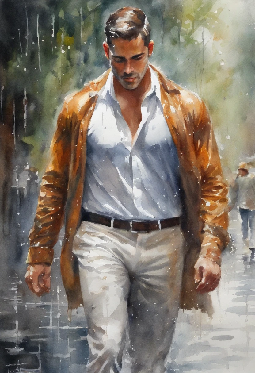 1man, age:25, on a wooden ship in a storm, wet shirt, open white linen shirt, <lora:muscle_slider_v1_lora:0.8> ,<lora:rain_enhancev6:0.8> rain, beard,