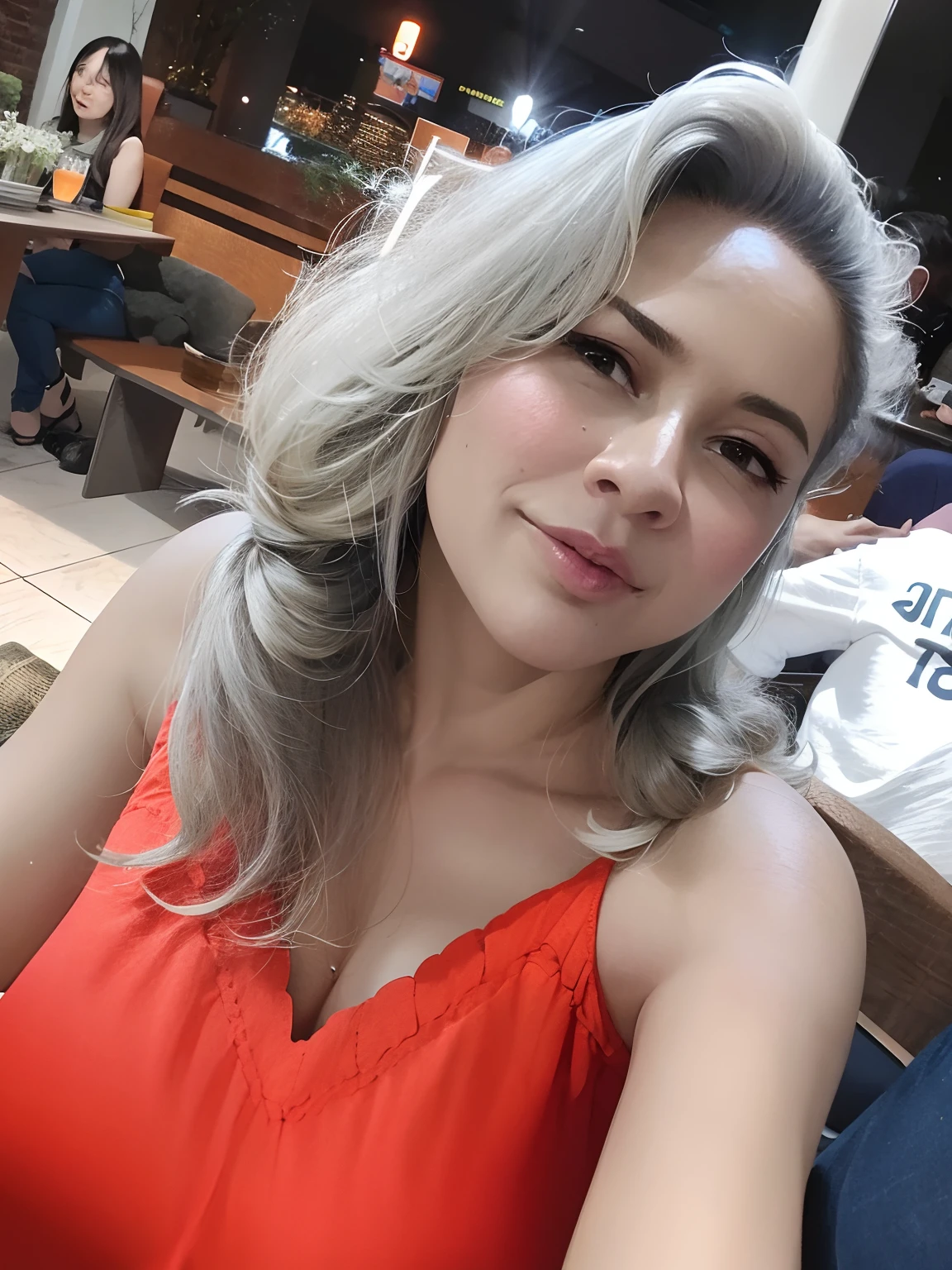 There's a woman sitting 35 years old, linda