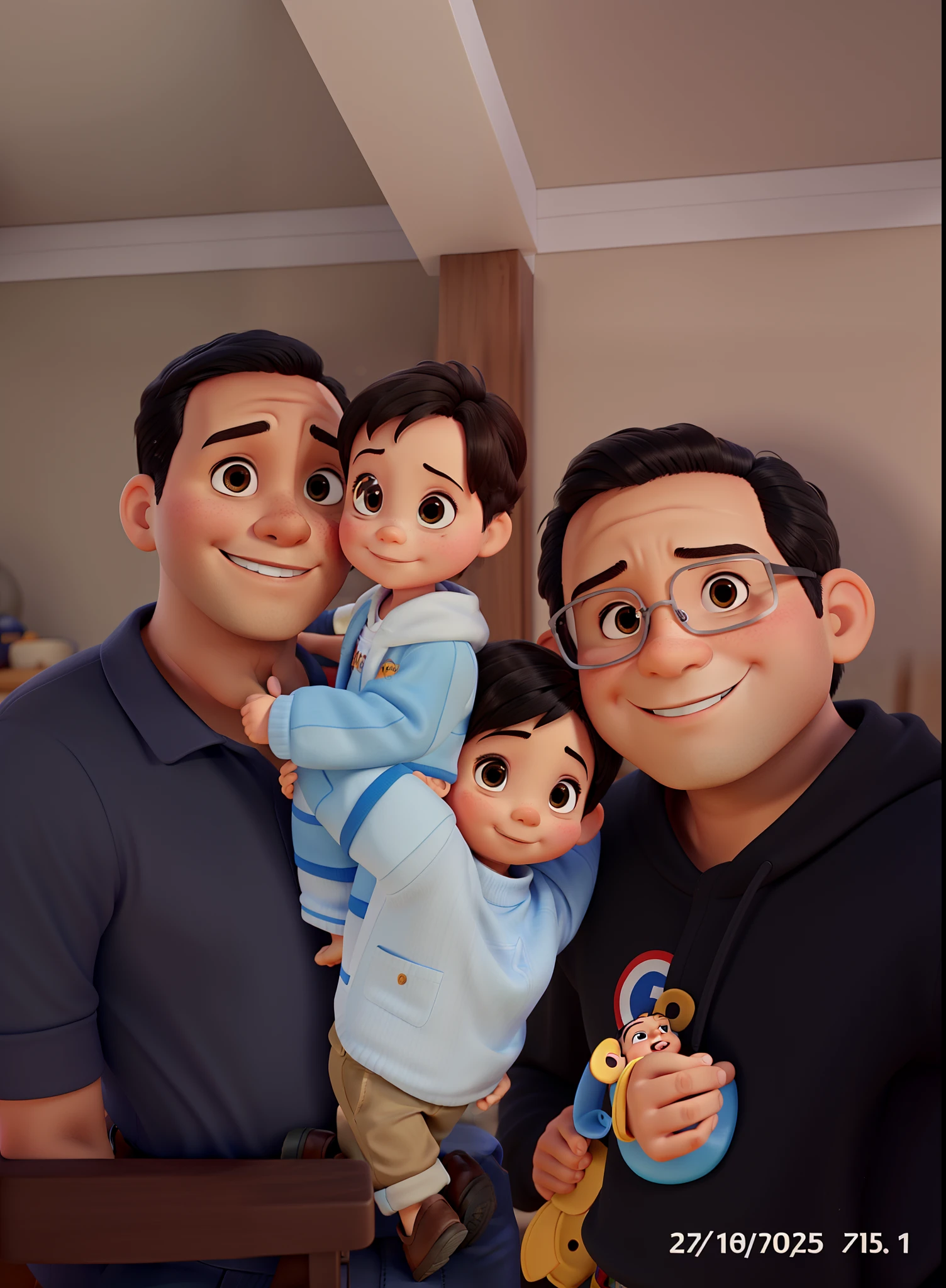 pai, mami, baby , menino cabelo pequeno, Disney pixar |