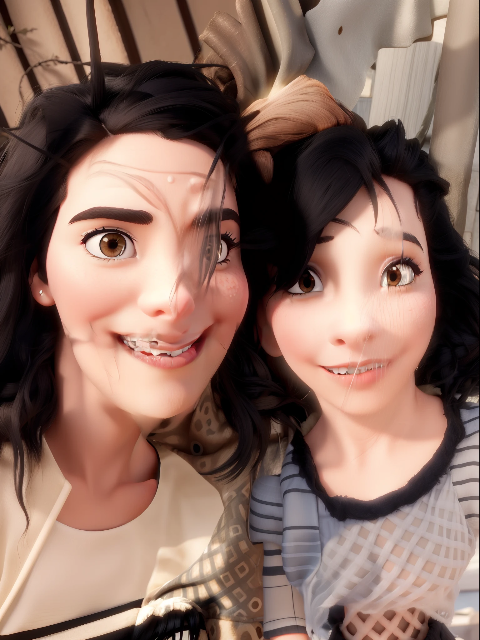 obra-prima, de melhor qualidade, a brunette woman with black eyes and black hair in the Disney version of the pixar poster