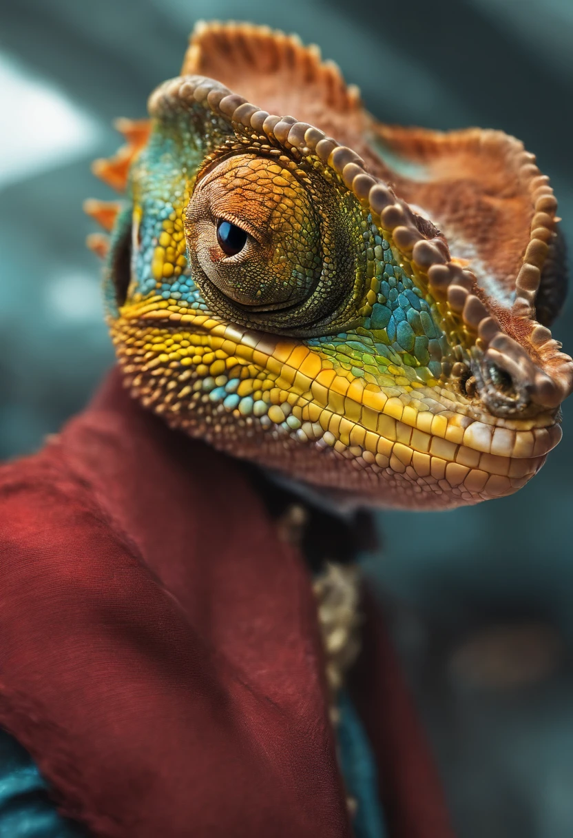 Perfect centralization, A beautiful chameleon, sorriso feliz, Use uma jaqueta de estudante, wearing sunglasses, Usando fones de ouvido, Standing position, beleza abstrata, Centrado, looking at the camera, Facing the camera, nearing perfection, Dynamic, luar, altamente detalhado, pintura digital, art stations, Conceito-Arte, liso, foco nítido, 8k, high-definition resolution, illustration, arte de Carne Griffiths e Wadim Kashin, fundo branco