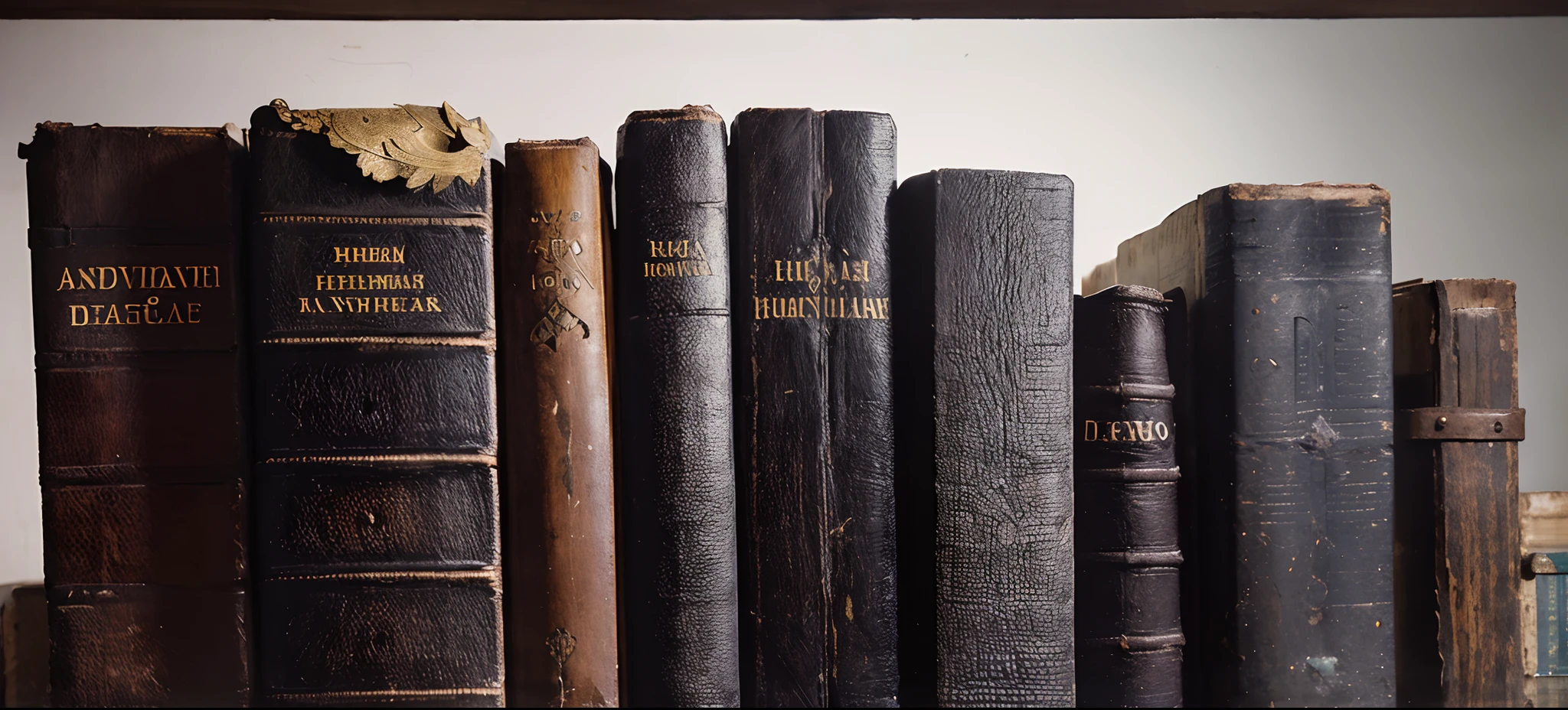 A religious antiquarian with several old Catholic books, Bibles, Prayer Books, missais, velas, medalhas religiosas, crucifixos, documentos antigos, santinhos, selos. Tudo de uma forma levemente organizada, com aspecto antigo, but not dirty
