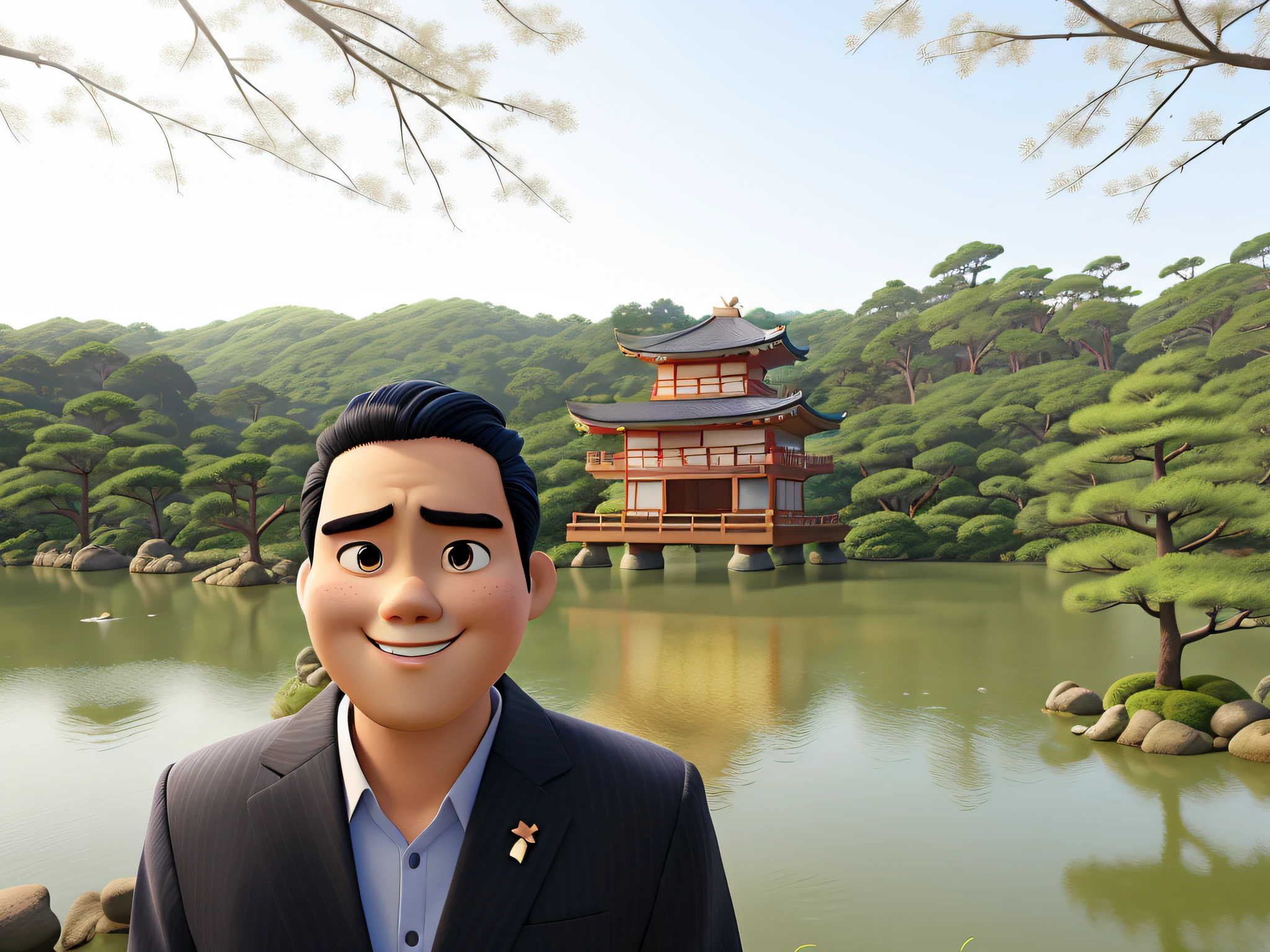 A Japanese man, estilo disney pixar, alta qualidade, melhor qualidade