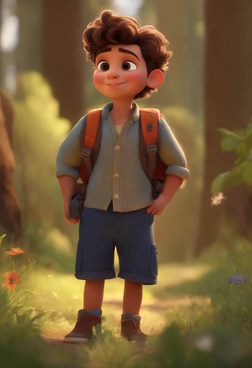 Image of a boy for a story in a YouTube video in Pixar format, He's the little allabester, He's the class leader, He's outgoing, Playful and gets up for a lot of things