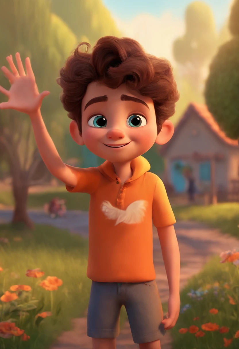 Image of a boy for a story in a YouTube video in Pixar format, He's the allabester, He's the class leader, He's outgoing, Playful and gets up for a lot of things