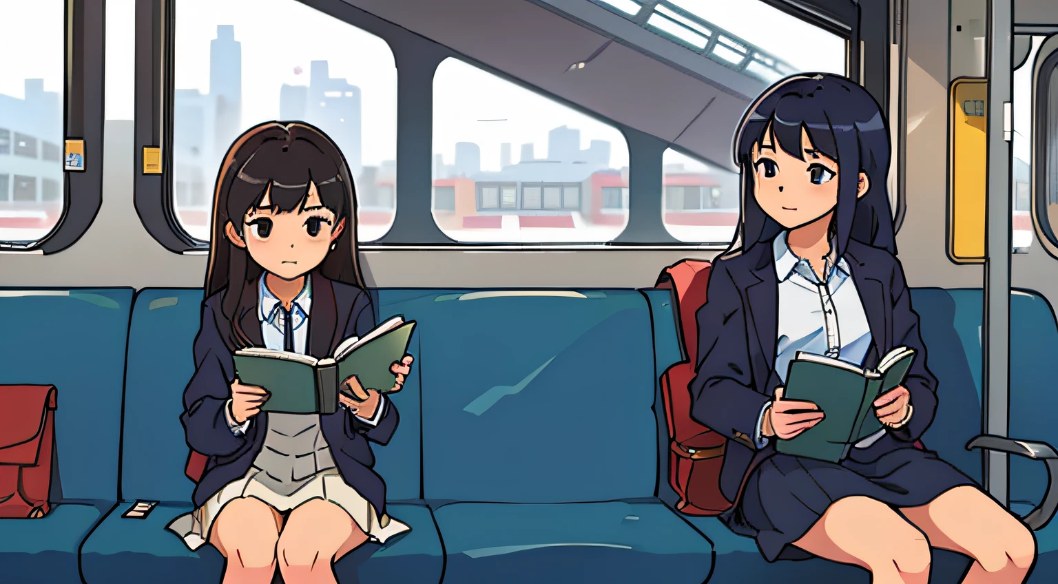 High reading a book at the train station、soio