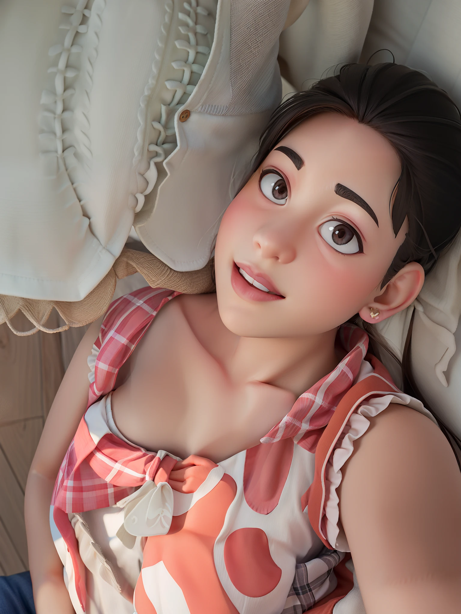 masterpiece, high quality best quality,1girl, bangs, beach, blue_sky, blush, bow, breasts, checkered, checkered_shirt, checkered_skirt, cloud, cloudy_sky, collarbone, day, envelope, giving, grass, hair_bow, heart, holding, holding_letter, horizon, incoming_gift, kazami_yuuka, leaning_forward, lens_flare, letter, light_rays, long_hair, looking_at_viewer, love_letter, mountain, mountainous_horizon, ocean, outdoors, plaid, plaid_background, plaid_bikini, plaid_bow, plaid_bowtie, plaid_bra, plaid_dress, plaid_headwear, plaid_jacket, plaid_legwear, plaid_necktie, plaid_neckwear, plaid_panties, plaid_pants, plaid_ribbon, plaid_scarf, plaid_shirt, plaid_skirt, plaid_vest, pov, shirt, skirt, sky, smile, solo, sun, sunbeam, sunlight, tree, unmoving_pattern