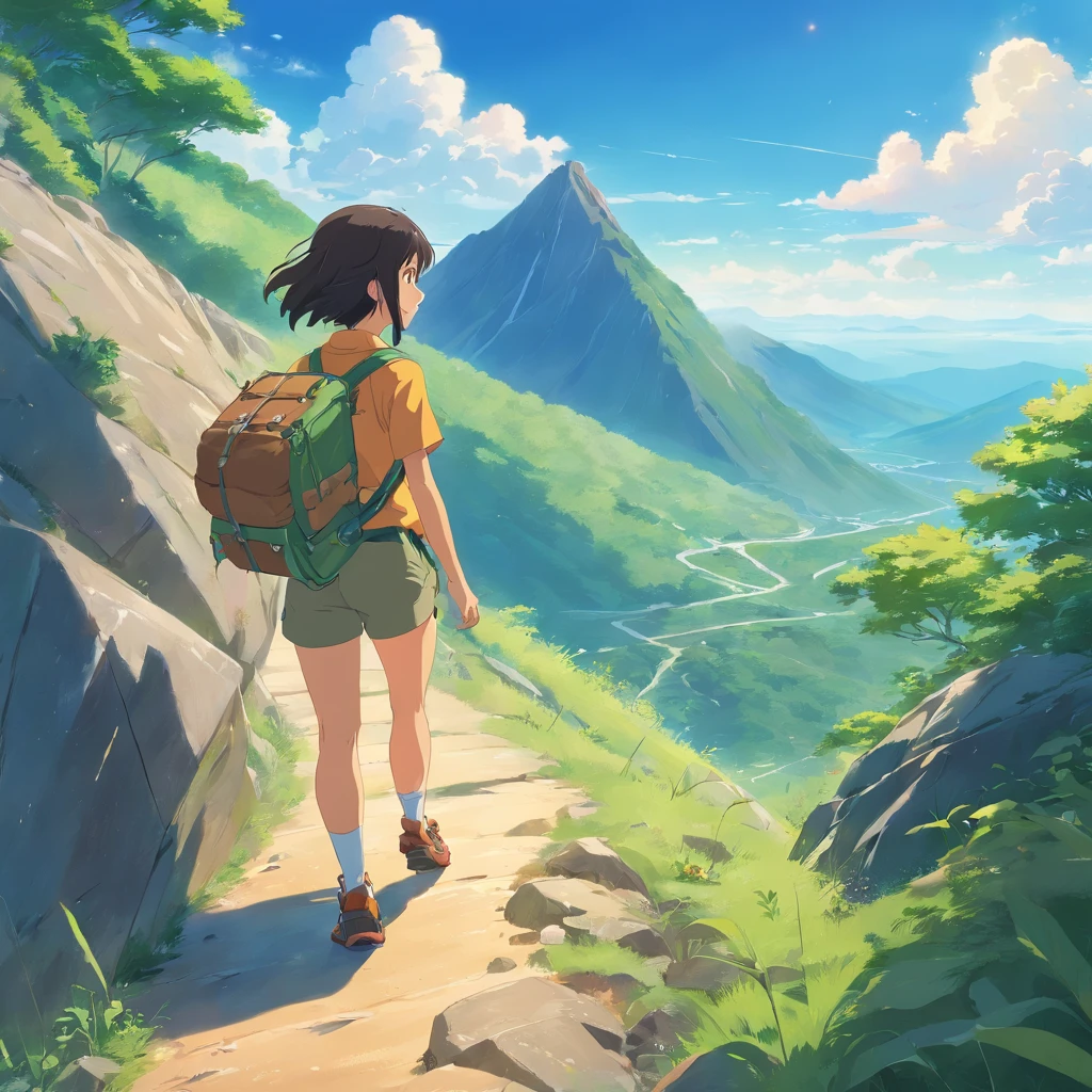 Race between the hare and the tortoise、mountain climbing