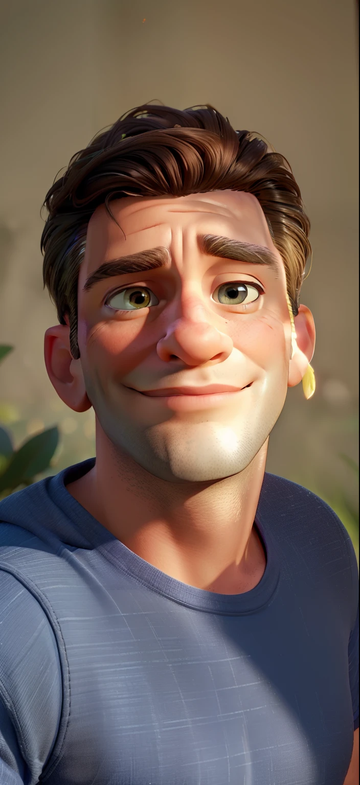 (best quality,4k,8k,highres,masterpiece:1.2),ultra-detailed,realistic,Jon Hamm,dressed in an orange shirt and black pants,smiling and pointing to the side with his index finger,beautiful detailed eyes,beautiful detailed lips,extremely detailed face,short beard,slightly tousled hair,confident posture,standing in a lush garden surrounded by vibrant flowers and greenery,soft natural lighting,portrait style,professional photography,vivid colors,bokeh.