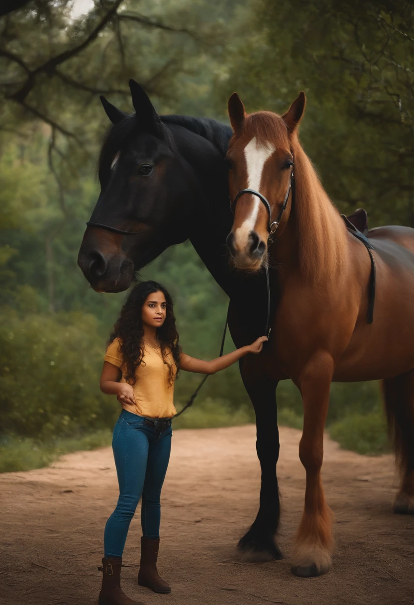 Um filme inspirado na Disney Pixar (Girl with black hair and jeans next to her horse