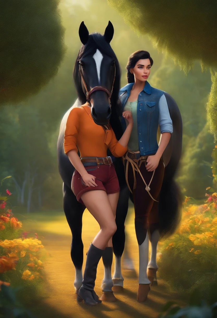 Um filme inspirado na Disney Pixar (Girl with black hair and jeans next to her horse