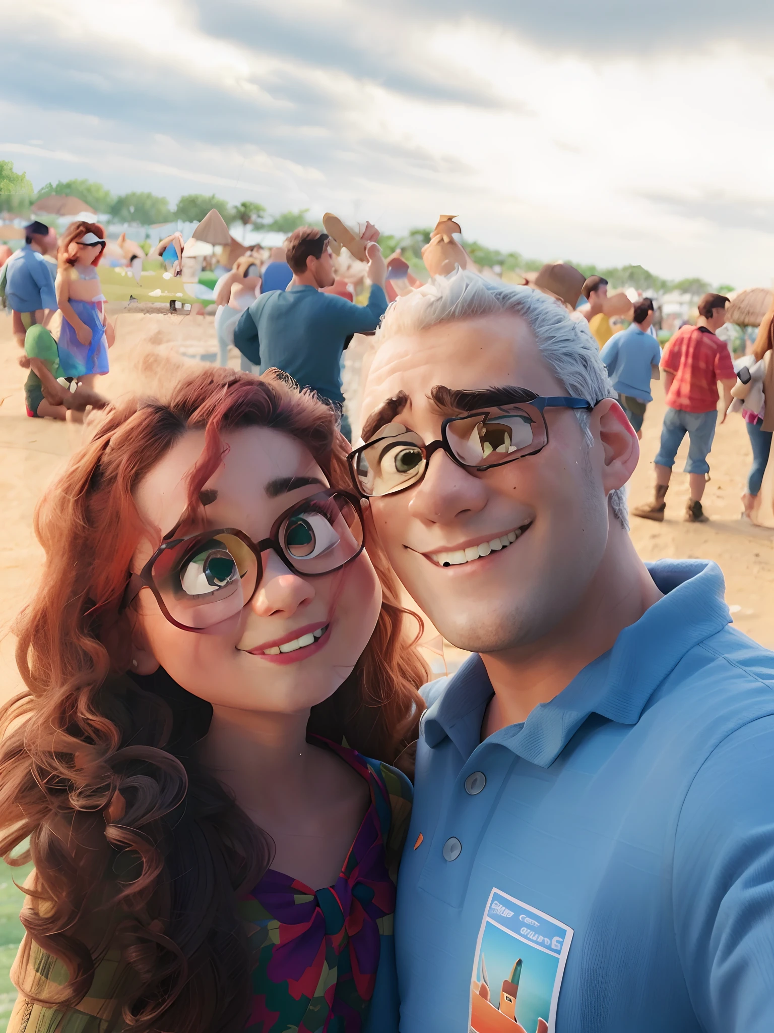 There are two people next to each other on a beach, Directed by: Robbie Trevino, Directed by: David Ruby, beach trees in the background, vacation photo, standing near the beach, palmeiras no fundo, 🤬 🤮 💕 🎀, Directed by: Carla Wyzgala, Directed by: Judith Gutierrez, com palmeiras nas costas, Directed by: Nandor Soldier