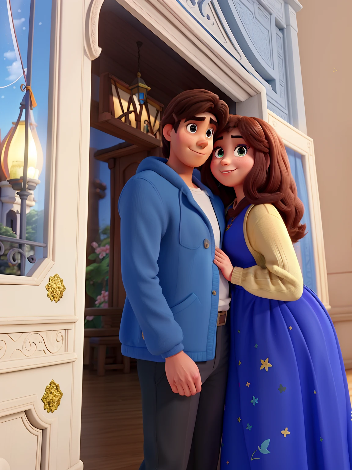 Poster no estilo Disney pixar, alta qualidade, melhor qualidade, castelo e floresta