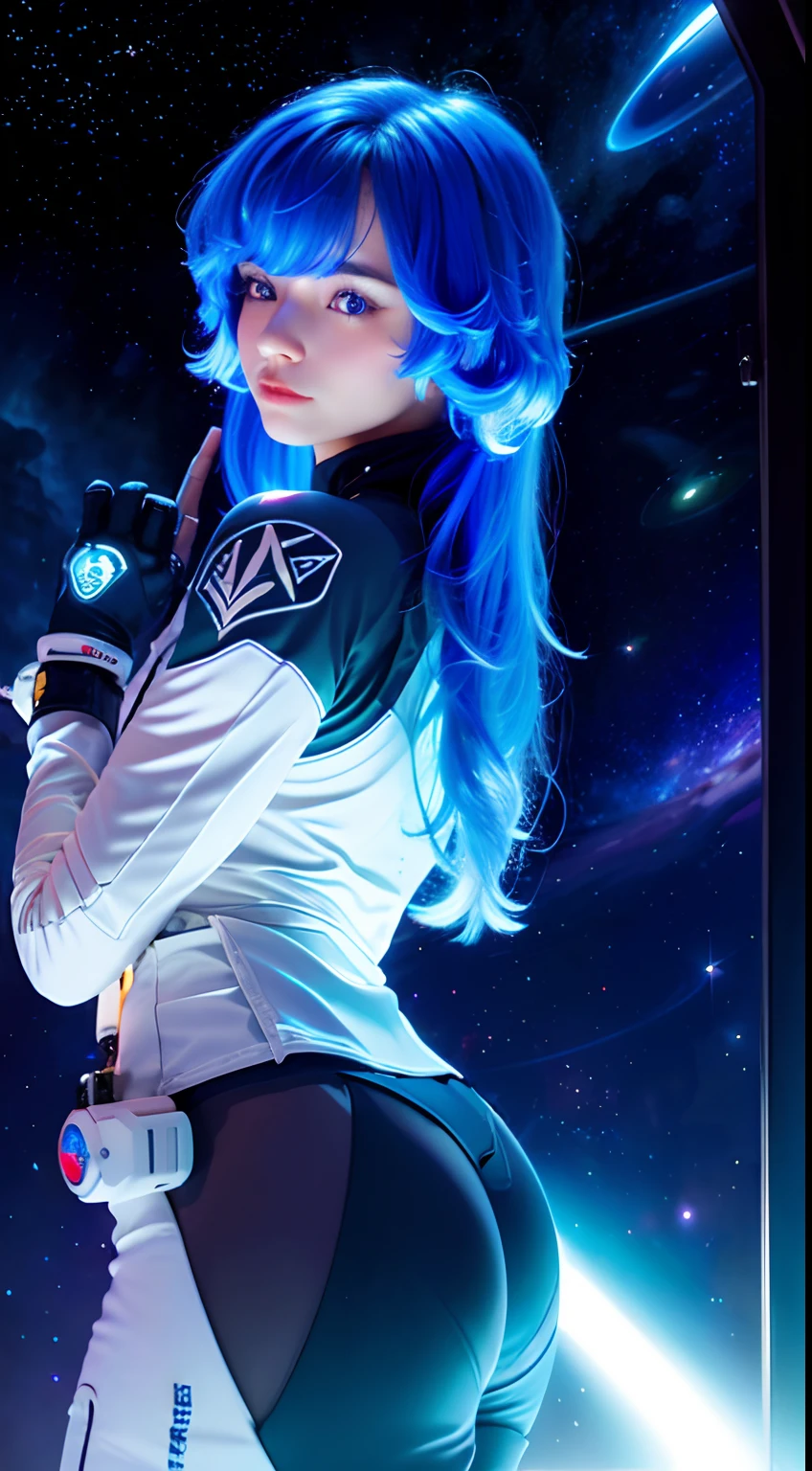 （tmasterpiece：1.2），beste-Qualit，in space，（Close Sky，mid length hair：1.2），（illustartion：1.2），Beautiful landscapes，Afraid，（Complex luminescence，Lens Glow），（hyper-detailing），hyper-detailing，（ExquisiteDetails），（ComplexДетали），（cinema light，Best Quality Backlight），crisp lines，Novyi Svet，Peeping at the viewer，Solo Woman，（Space Girl，space），Oriental women，The girl looks like a Chinese movie star，Solo Woman，the perfect body，Beautiful 16-year-old girl，（1girll），（Bright bioluminescent hair，bright glowing eyes），（galaxies，Alien Planet），（Astronaut in sexy futuristic style white fitted spacesuit：1.1），The material of the spacesuit is light and thin，Latex sealed spacesuit，On the chest of the spacesuit is depicted a starry sky，Slightly closed eyes，（Cyber punk character），（Dyne：1.3），（Applying make-up）），high contrast，（better lighting，Extremely refined and beautiful），（（Film Moonlight）），extremely colourful，（（Pastel painting in Photoshop：1.1）），ethereal，（A film masterpiece），suspense，funk，（Starskrim），A splash of color，absolutely eye-catching，（（caustics）），dinamic angle，big breasts are beautiful（detailed glow），（terrific），（Intricate movie scenes behind it：1.2），Environment Occlusion， （Ambient Moonshine）， Ray-traced reflection， Intricate, detailed visible background ， （glowing spacesuit）， Terror， （Bioluminescent vegetation：1.2）， Terror， restless， futuristic， Terror， （Hologram Head-Up Display）， （Gentle Great Comet）