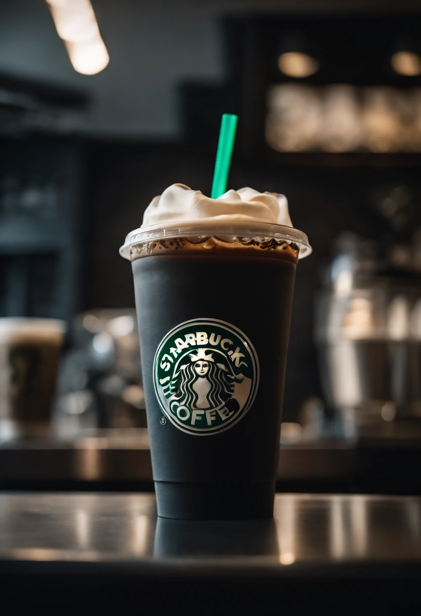 Venom working at Starbucks as a barista, serving coffee, hyper detail, crystal clear image, Intricate Detail