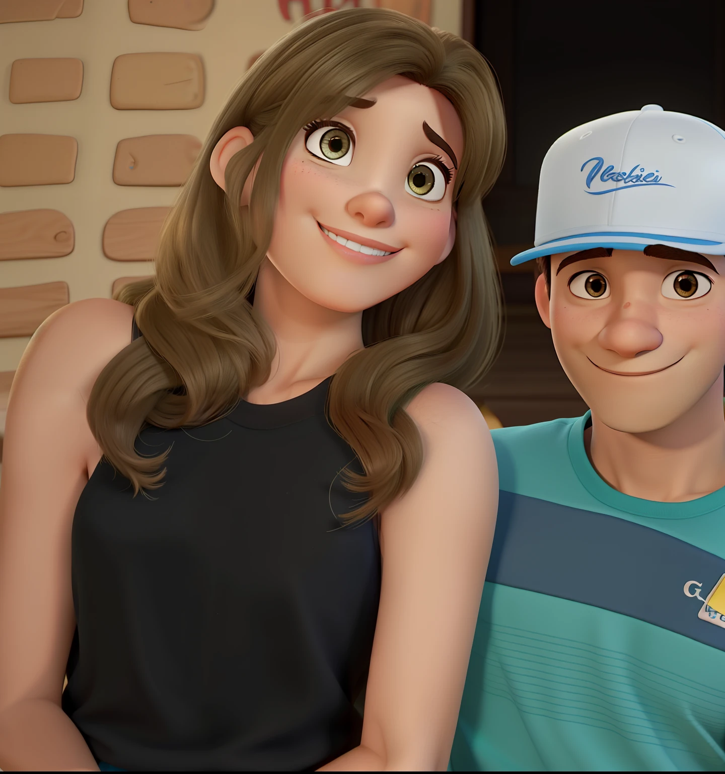 casal no estilo disney pixar, alta qualidade, melhor qualidade