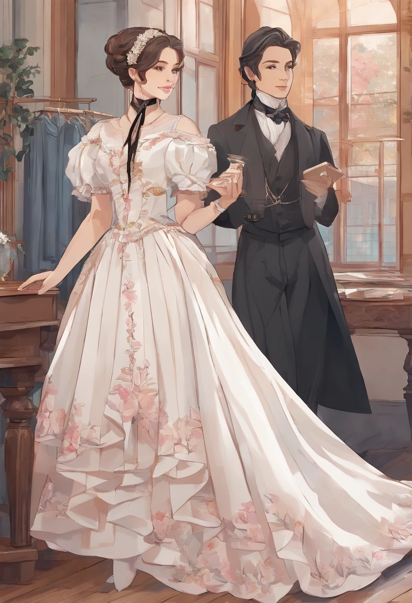 Florence Nightingale, (Ballet costumes), sentada em uma cadeira, smiling at camera, camisa formal branca, - Loose collar buttons, solavancos nos mamilos, longos cabelos soltos, (Delicate Illustrations: 1.4), (arte renascentista: 1.4), (ultra high-resolution: 1.2), (fotorrealismo: 1.4), (8K, fotos RAW: 1.2), (foco suave: 1.4), (18 anos: 1.3), (Sharp Focus: 1.4), Beautiful face with attention to detail, rosa puro face_V1 seios de fora