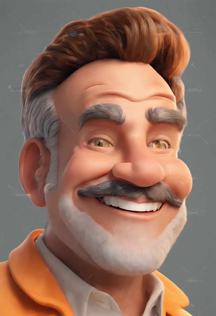 Smiling Man Illustration, sorriso insano, Homem de pele marrom com um sorriso gigante, happily smiling at the camera, sorriso atrevido, he's smiling, sorriso muito grande, Macho sorridente, foto de perfil headshot, rindo sorriso enorme, desenhando no estilo de Arte 3D, c4d, fundo de cor branco puro, estilo disney, estilo pixar render ilustracao Super Detalhe, 8k