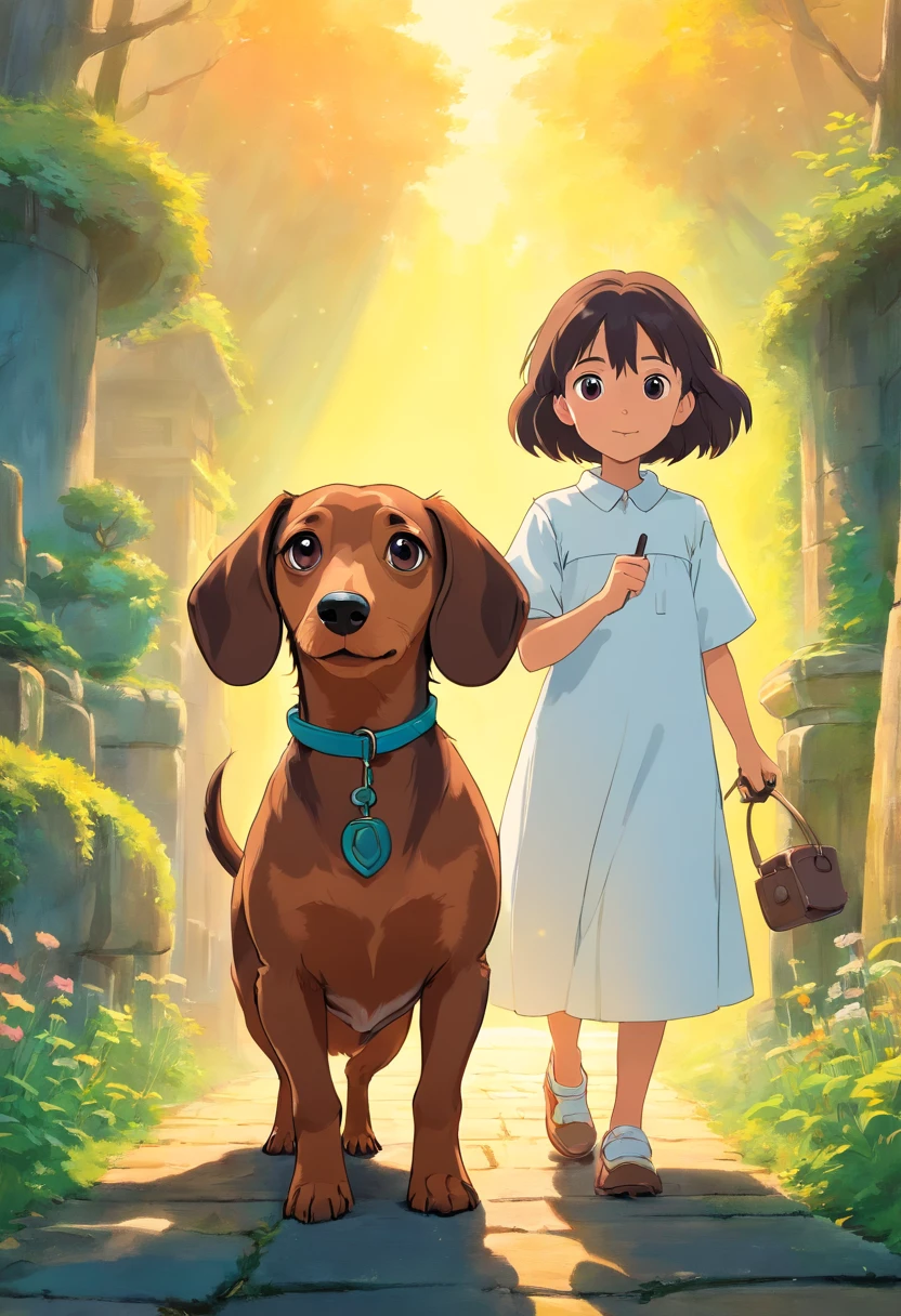 Dachshund e menina