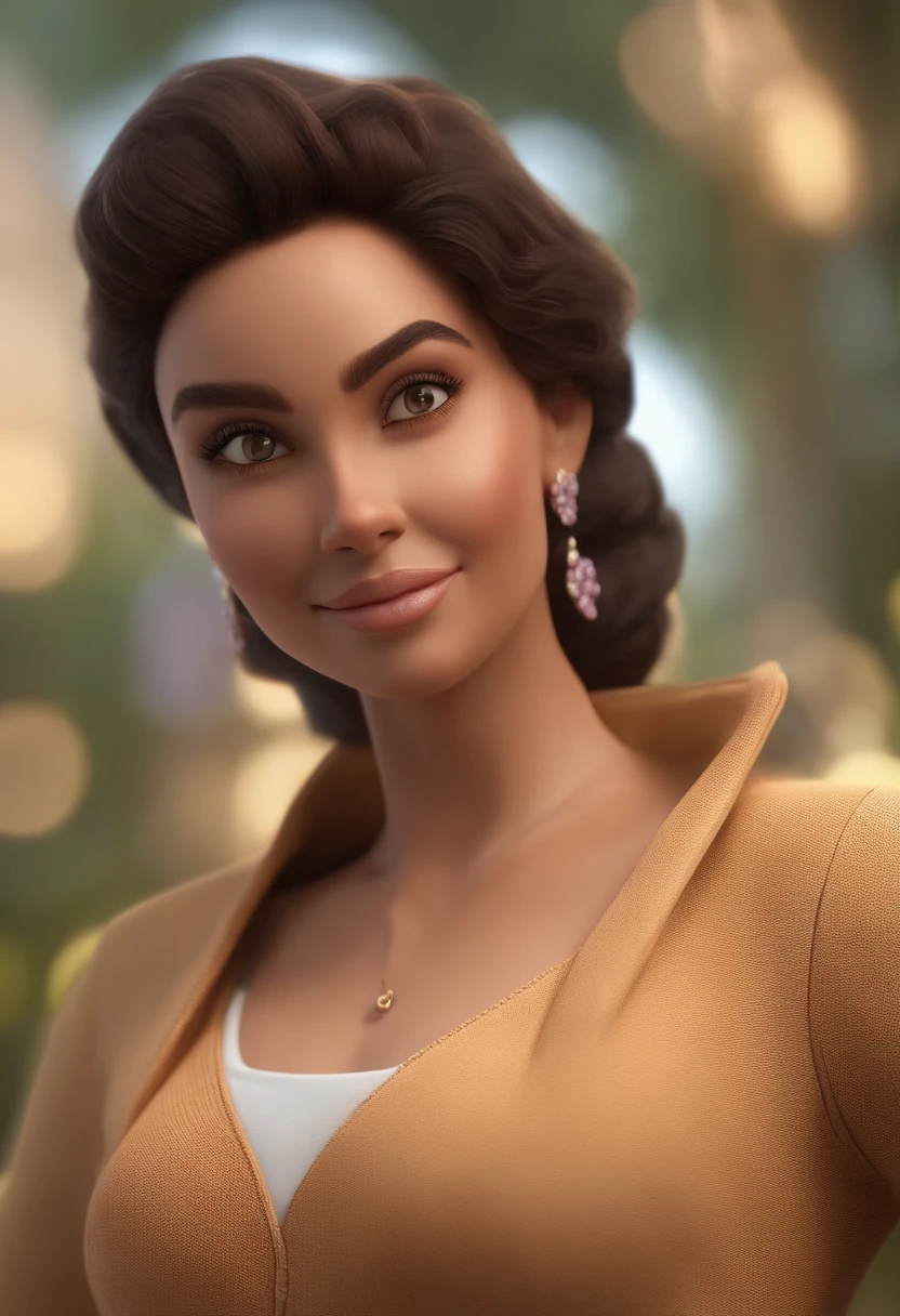 personagem dos desenhos animados de uma mulher loira, with light brown eyes and a light lilac tailored jumpsuit, animation character, Caractere estilizado, animation style rendering, 3D estilizado, 3 d render stylized, toon render keyshot, Personagem 3D, Personagem 3D, 3d rendering stylized, 3 d character render, personagem de desenho animado, Personagem de close up, Pose de personagem,  (Estilo Pixar) (master part:1.2) (Bokeh) (best quality) (pele detalhada) (textura detalhada) (8k) (argila) (Cinematic lighting) (foco nítido