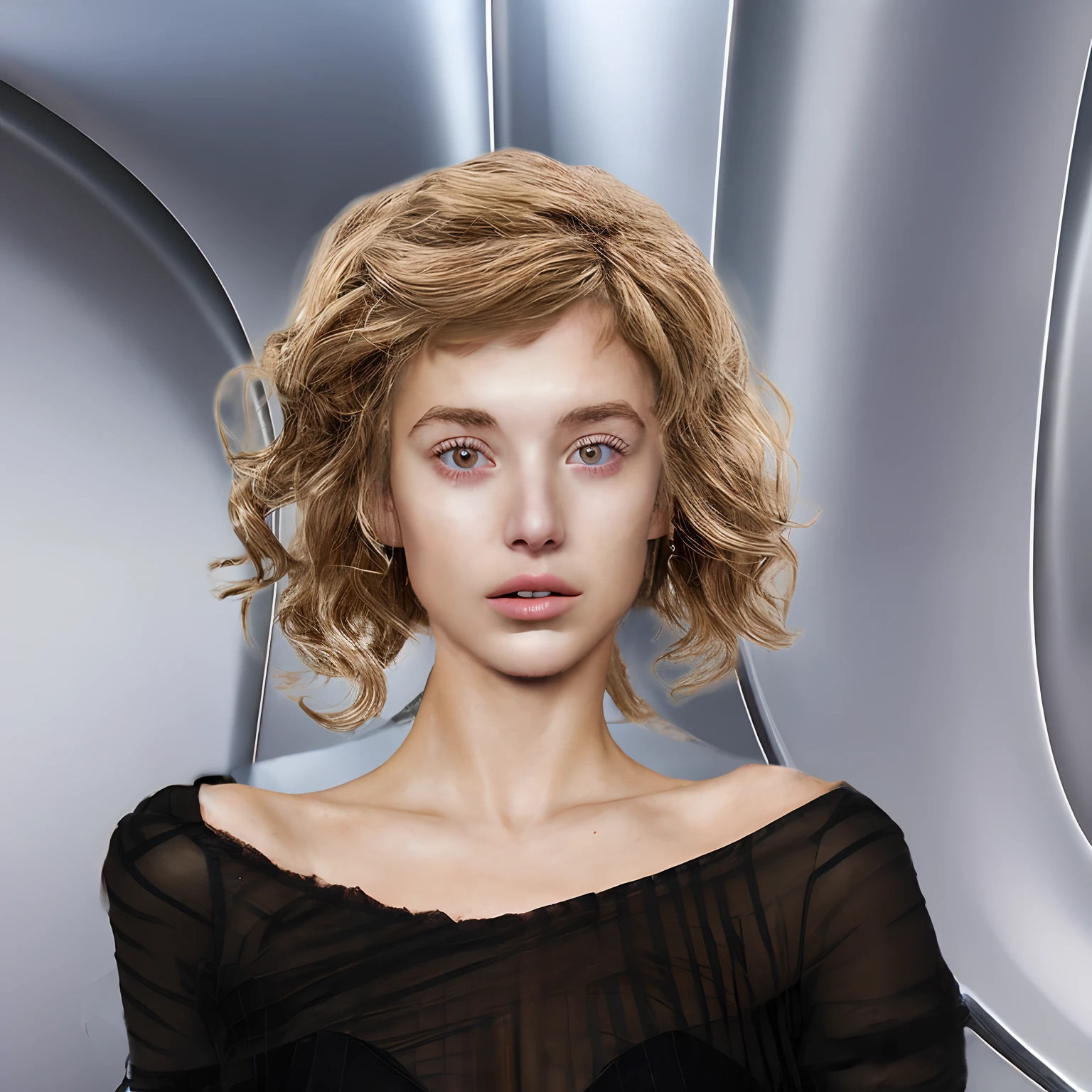 An Arad woman with a choke and necklace around her neck, curly blond hair | D & D, Inspired by Pierre Roy, Short blonde curly girl with curly hair, inspired by Antonio Rotta, inspired by Viktor de Jeney, Future distributions, Modern look, side portrait of imogen poots, Inspired by Pierre Lafilet, Inspired by Henri Otto Vickers