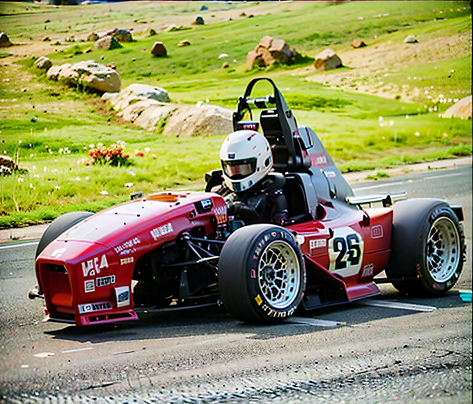 there is a man driving a race car on a track, formulas, - Formula car SAE , album photo, Corrida, Carro de corrida, reto, Jamie Reid, carro de corrida, fsae Scott Robertson, Liam Brazier, foto do perfil, Neil Richards, front-end longo, na pista de corrida, Directed by: Thomas Furlong, panning shot, FSAE - brasil